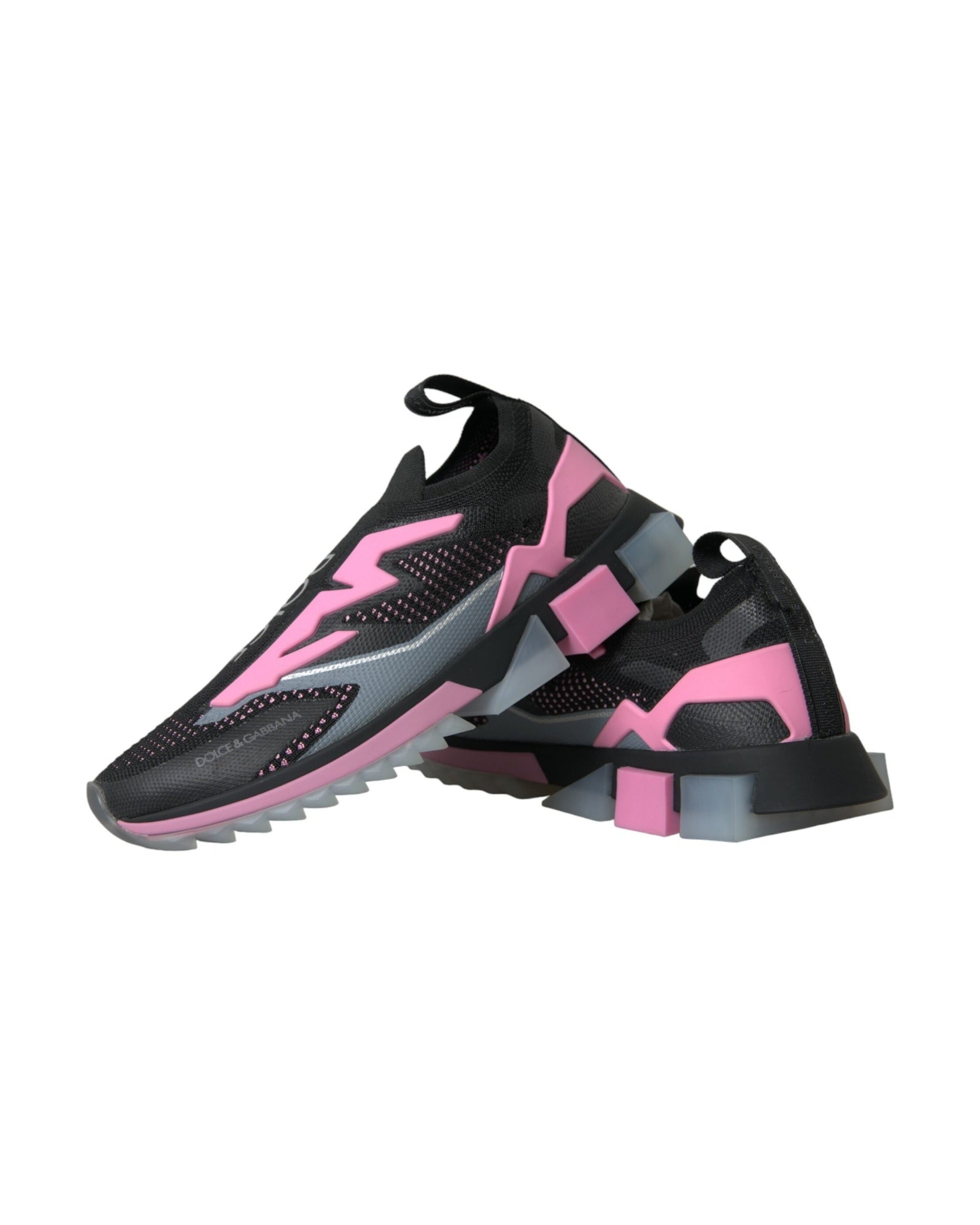 Dolce & Gabbana Black Pink Slip On Sorrento Sneakers Shoes Glam Steals