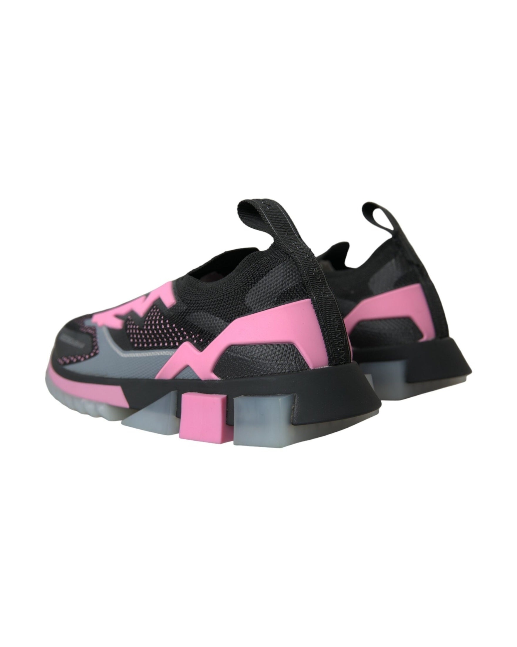 Dolce & Gabbana Black Pink Slip On Sorrento Sneakers Shoes Glam Steals