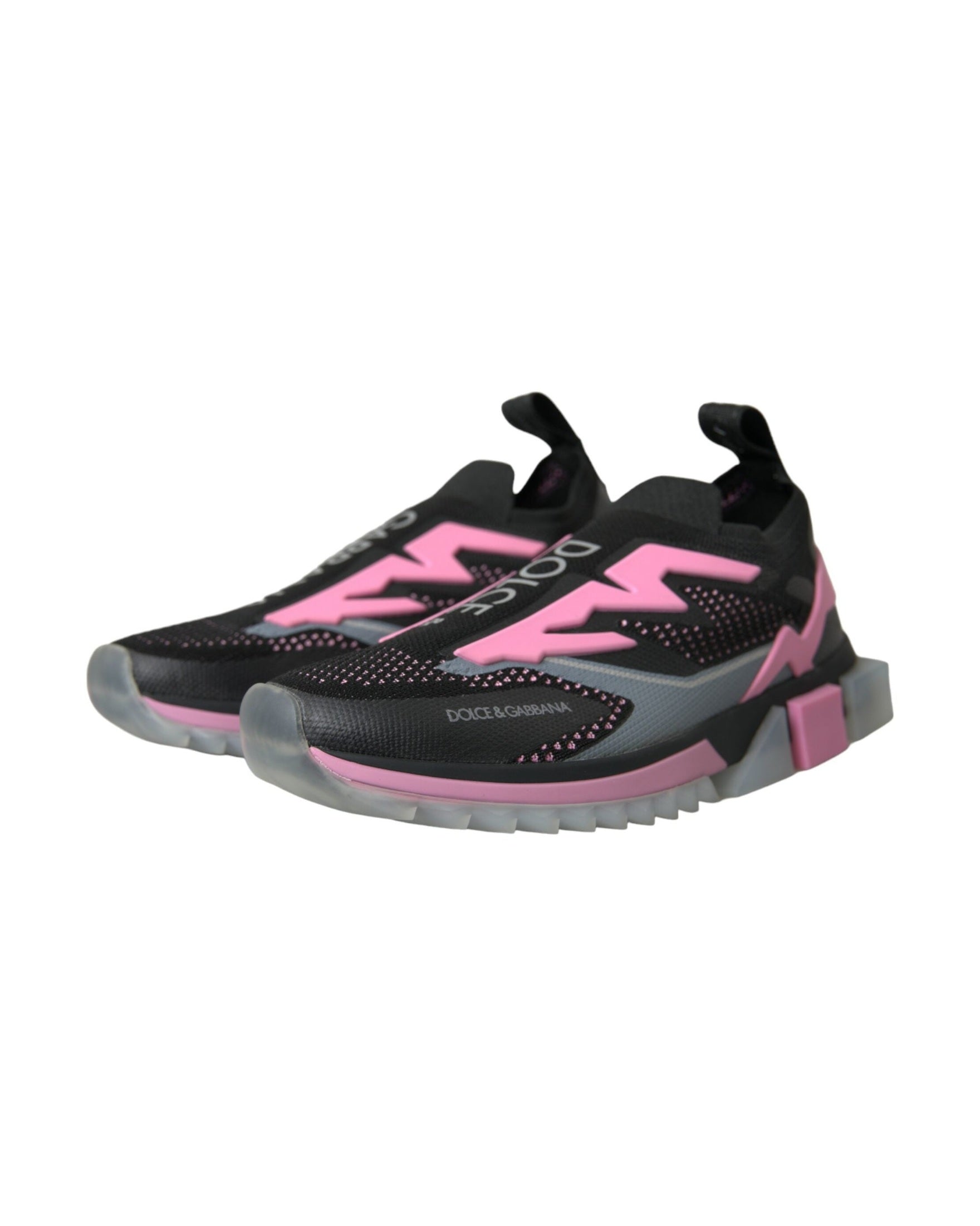 Dolce & Gabbana Black Pink Slip On Sorrento Sneakers Shoes Glam Steals