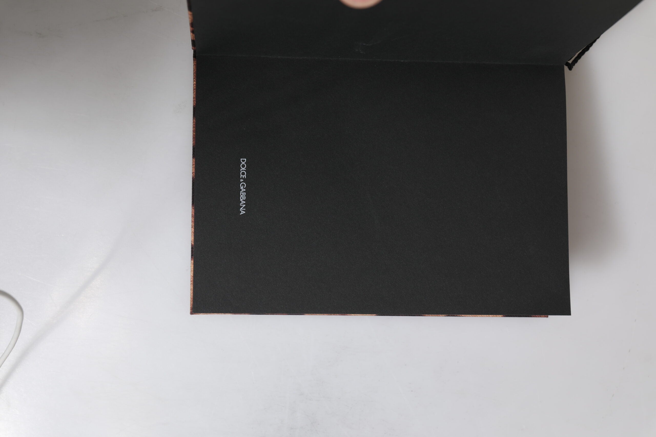 Dolce & Gabbana Black Polyester Brown Leopard Logo Print Small Notebook Glam Steals