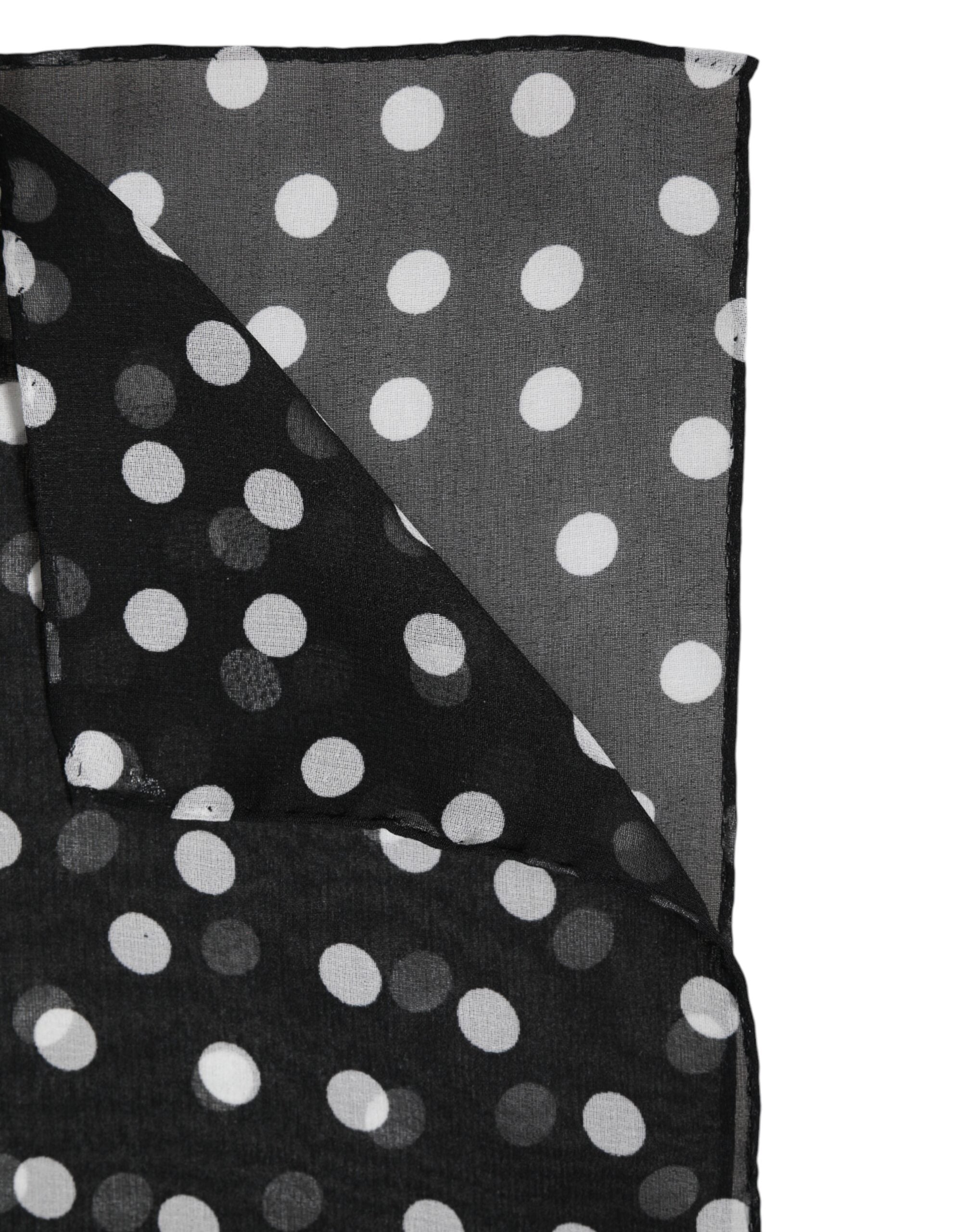 Dolce & Gabbana Black Polyester Polka Dots Wrap Shawl Scarf Glam Steals