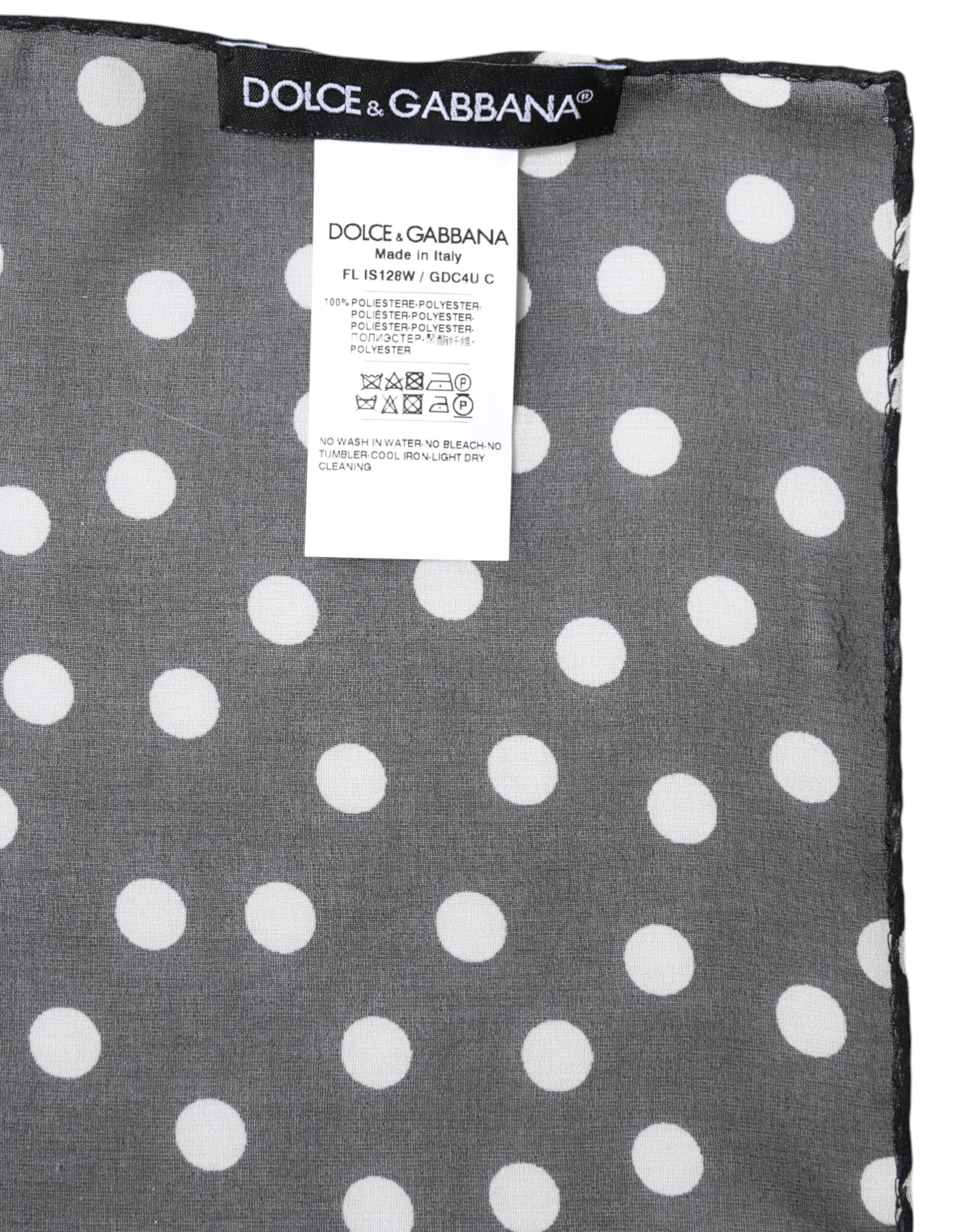 Dolce & Gabbana Black Polyester Polka Dots Wrap Shawl Scarf Glam Steals