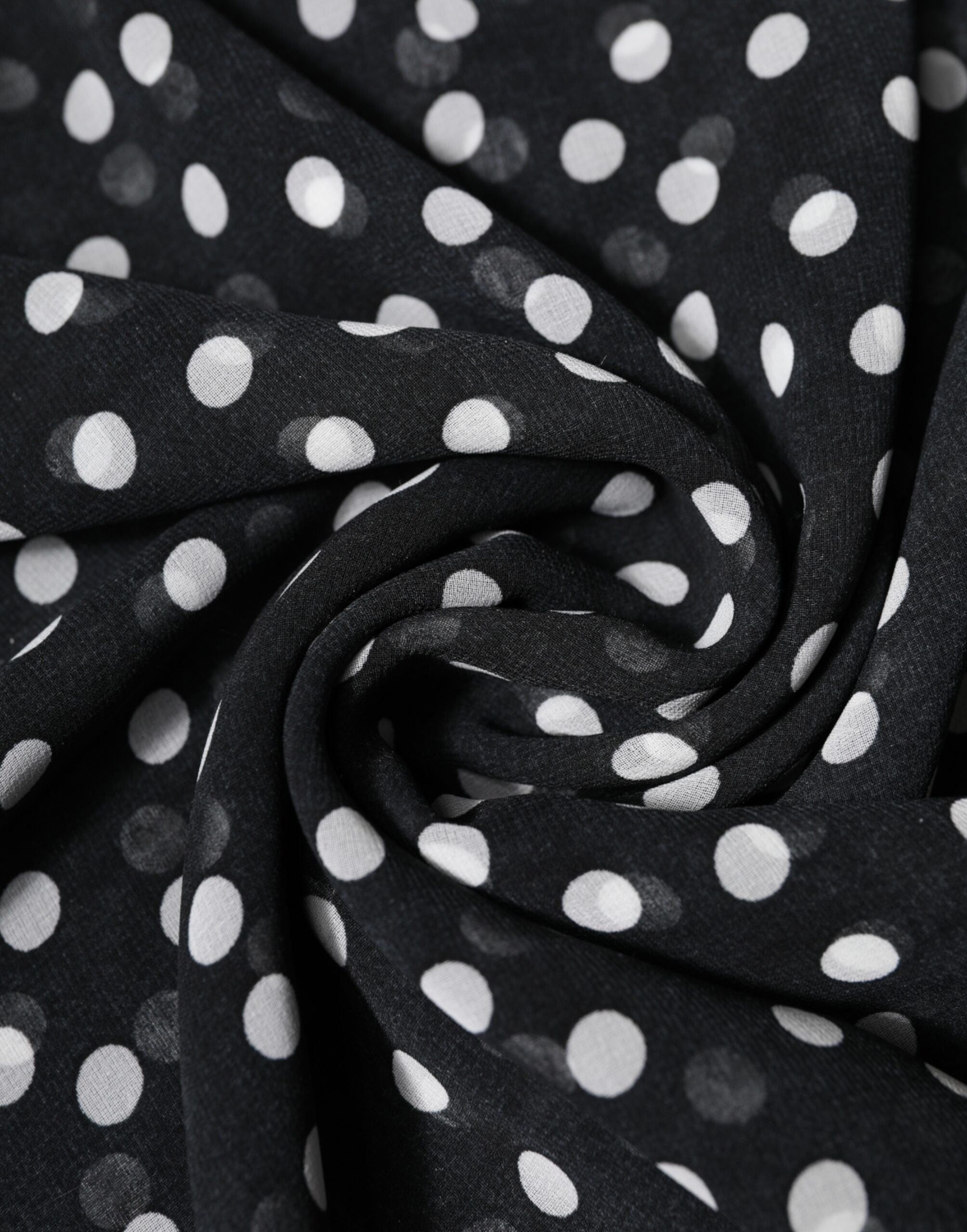 Dolce & Gabbana Black Polyester Polka Dots Wrap Shawl Scarf Glam Steals