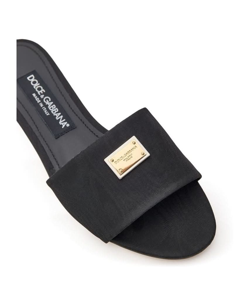 Dolce & Gabbana Black Polyester Slippers Slippers