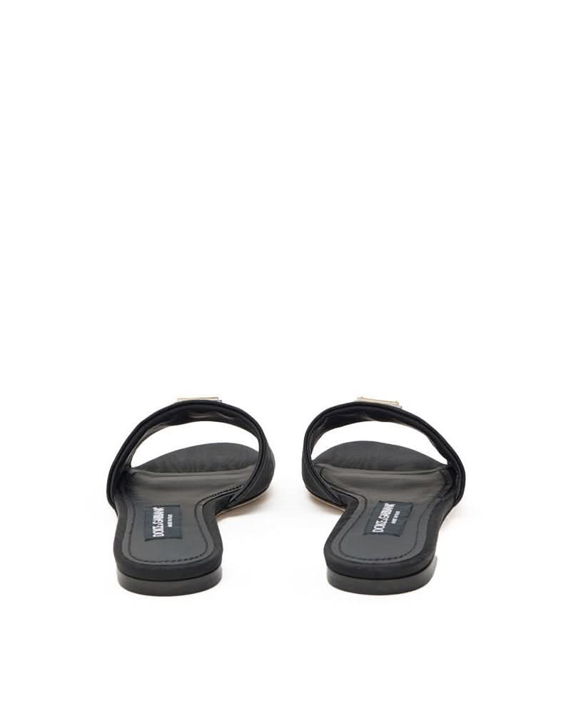 Dolce & Gabbana Black Polyester Slippers Slippers