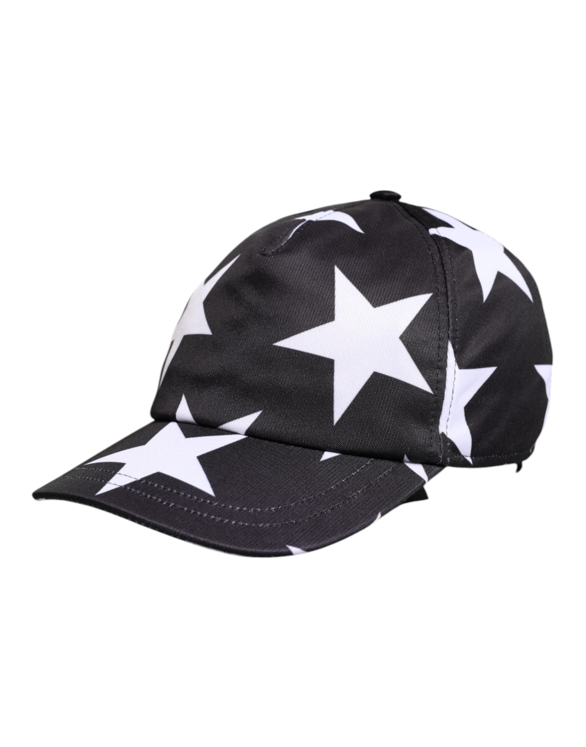 Dolce & Gabbana Black Polyester Star Print Baseball Cap Glam Steals