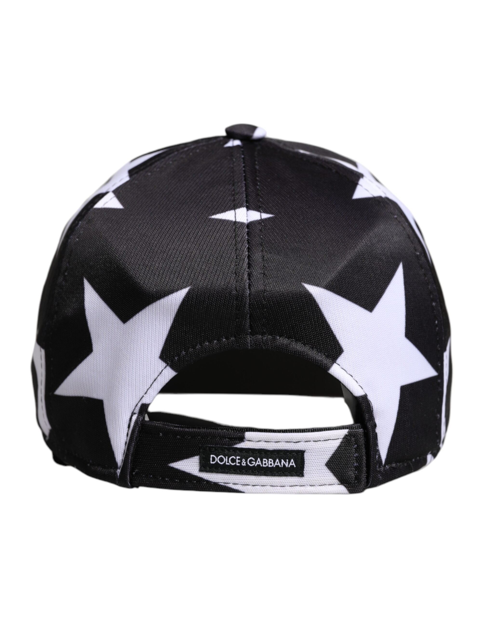 Dolce & Gabbana Black Polyester Star Print Baseball Cap Glam Steals