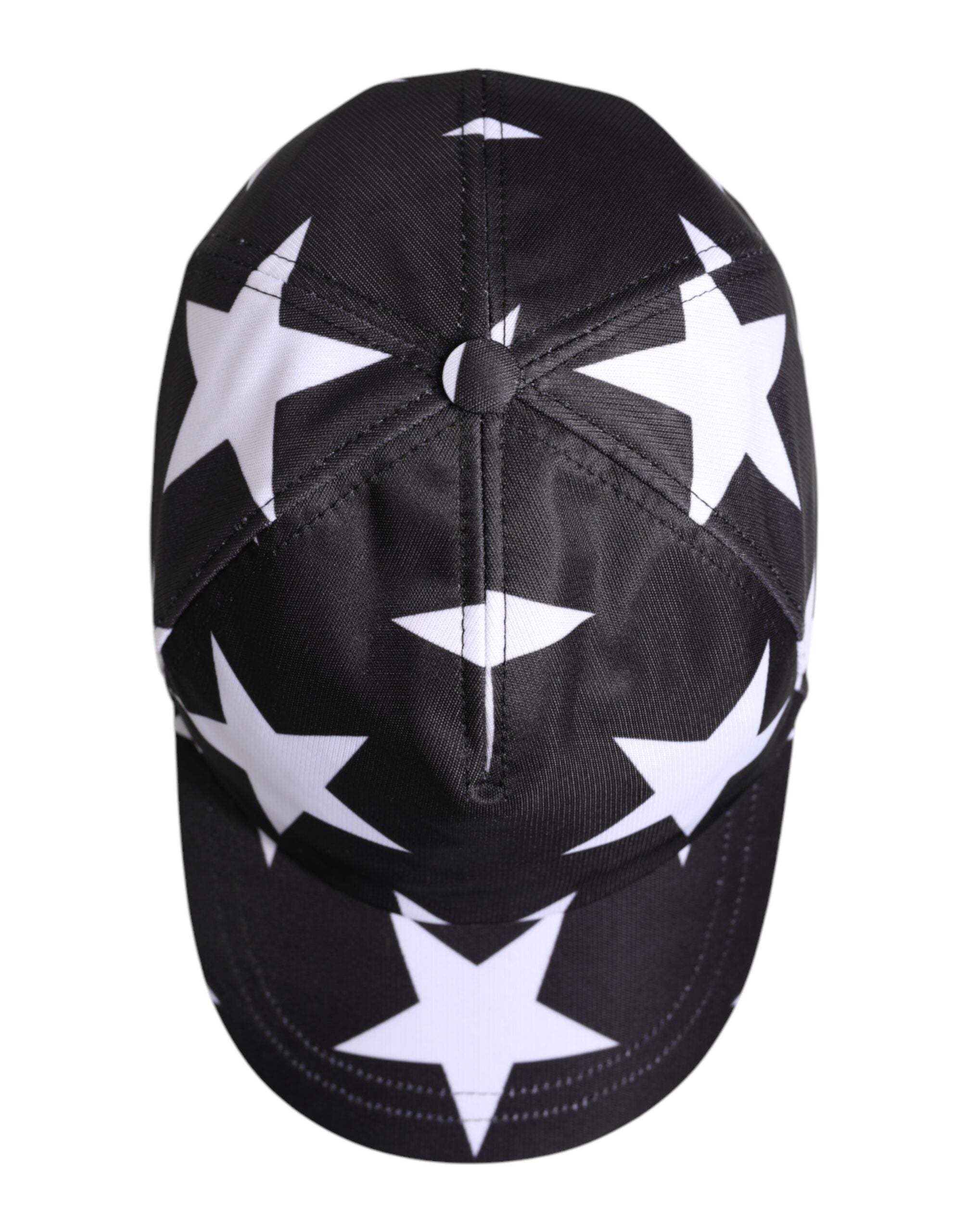 Dolce & Gabbana Black Polyester Star Print Baseball Cap Glam Steals