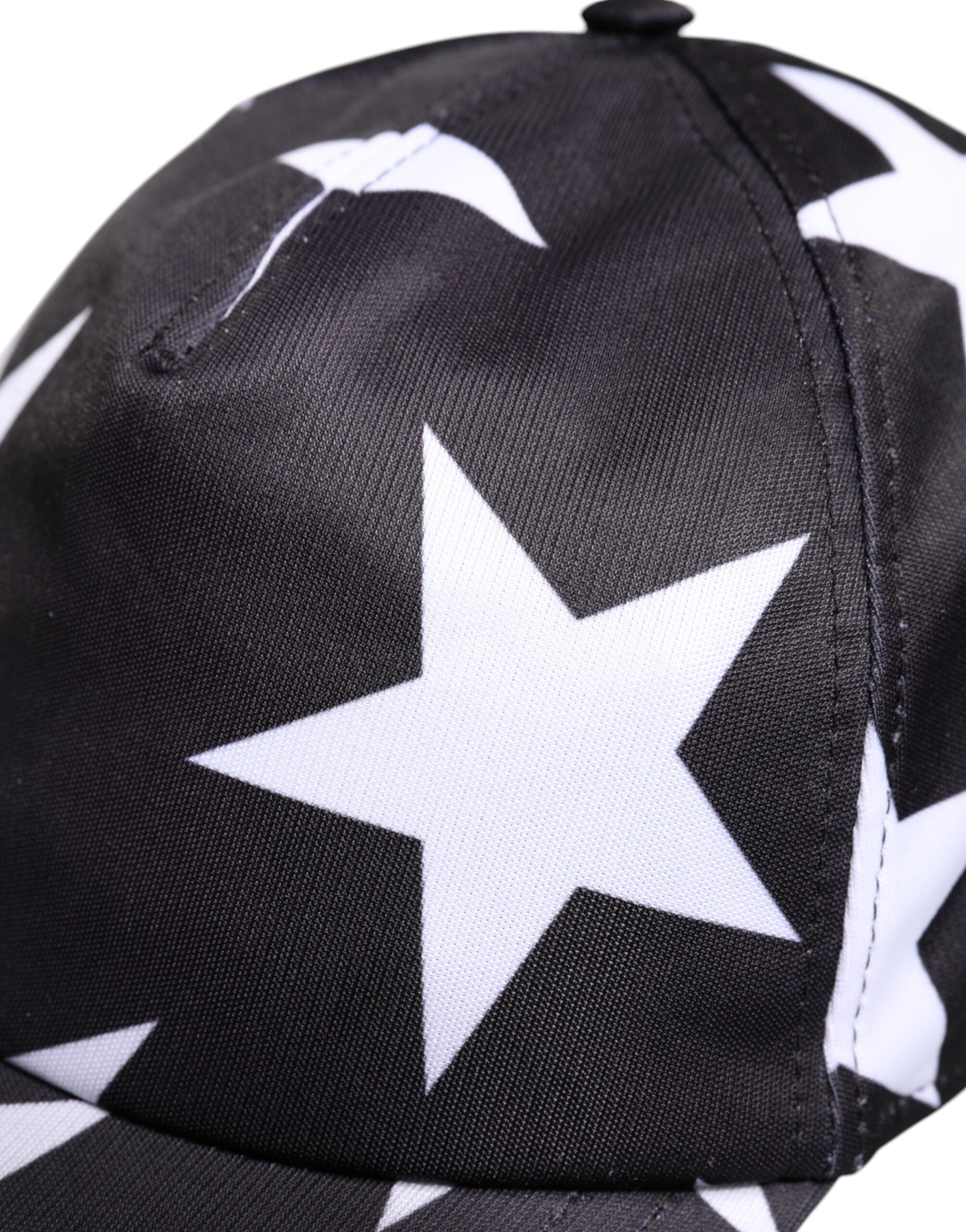 Dolce & Gabbana Black Polyester Star Print Baseball Cap Glam Steals