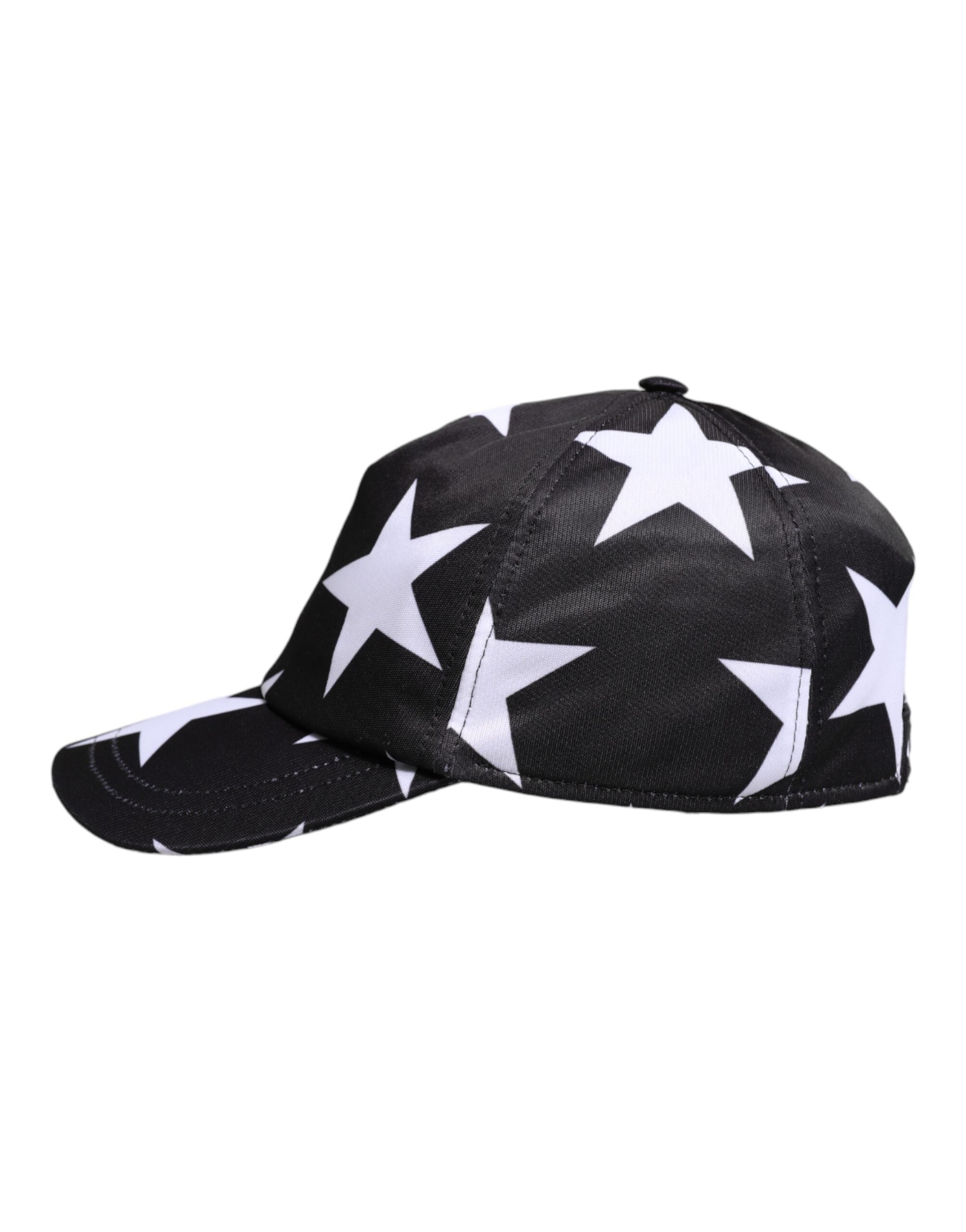 Dolce & Gabbana Black Polyester Star Print Baseball Cap Glam Steals
