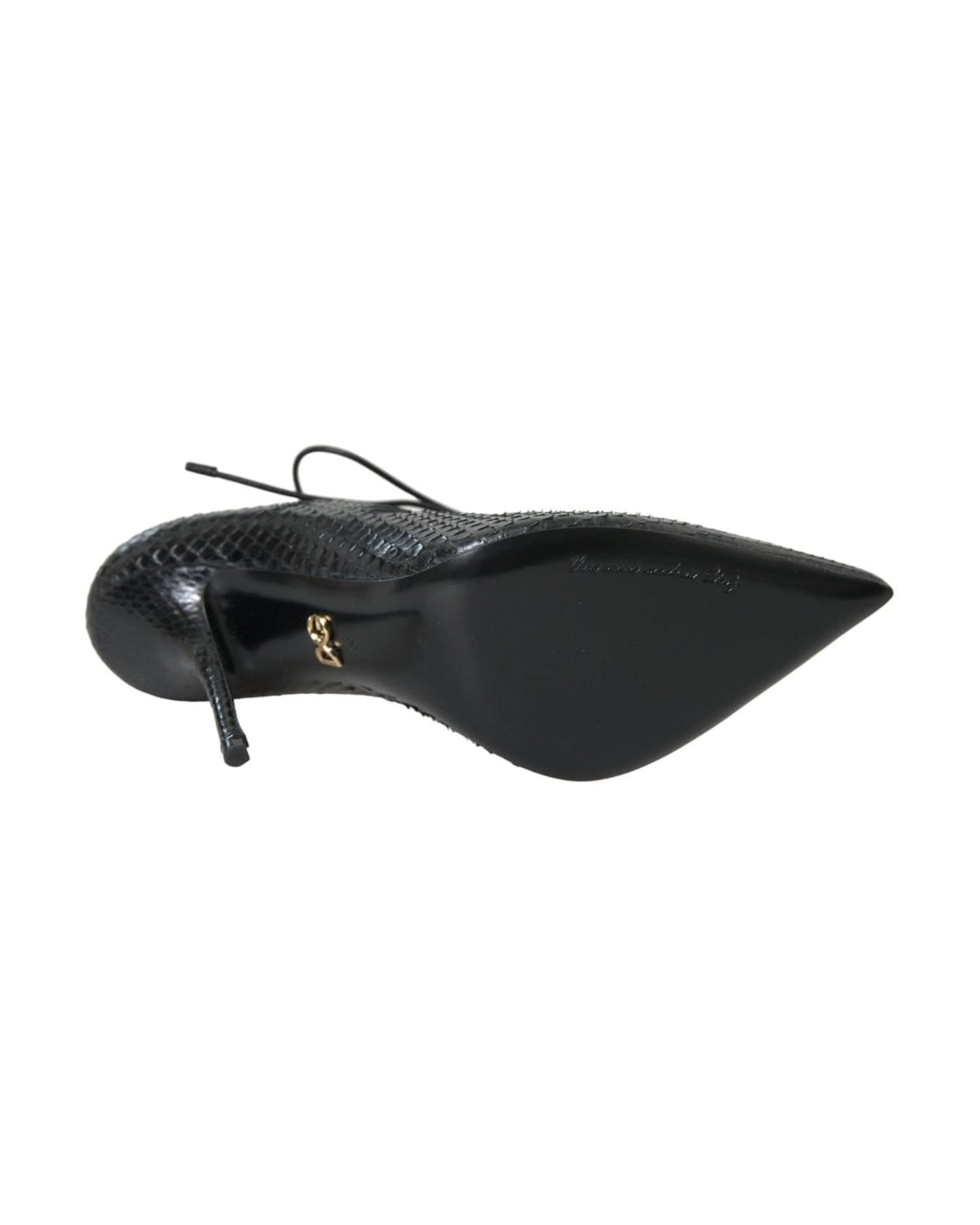 Dolce & Gabbana Black Python Leather Mary Jane Pumps Shoes Heels