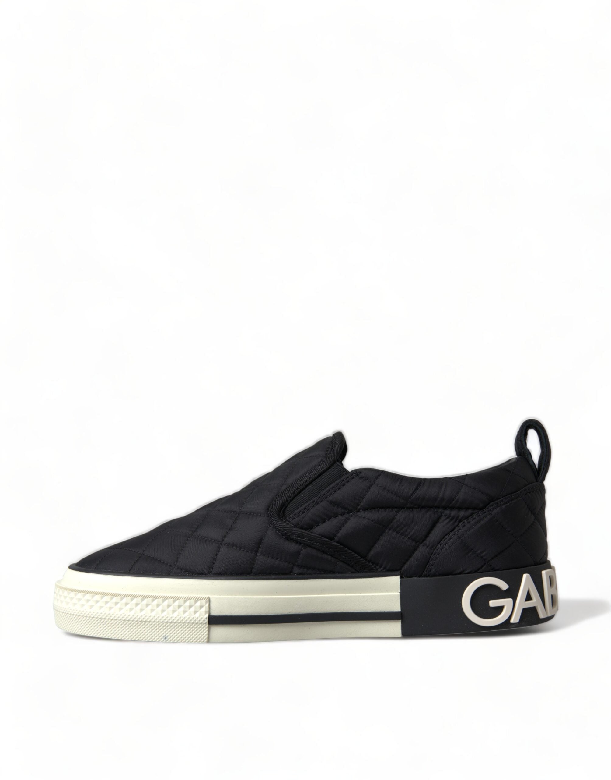 Dolce & Gabbana Black Quilted Slip On Low Top Sneakers Glam Steals