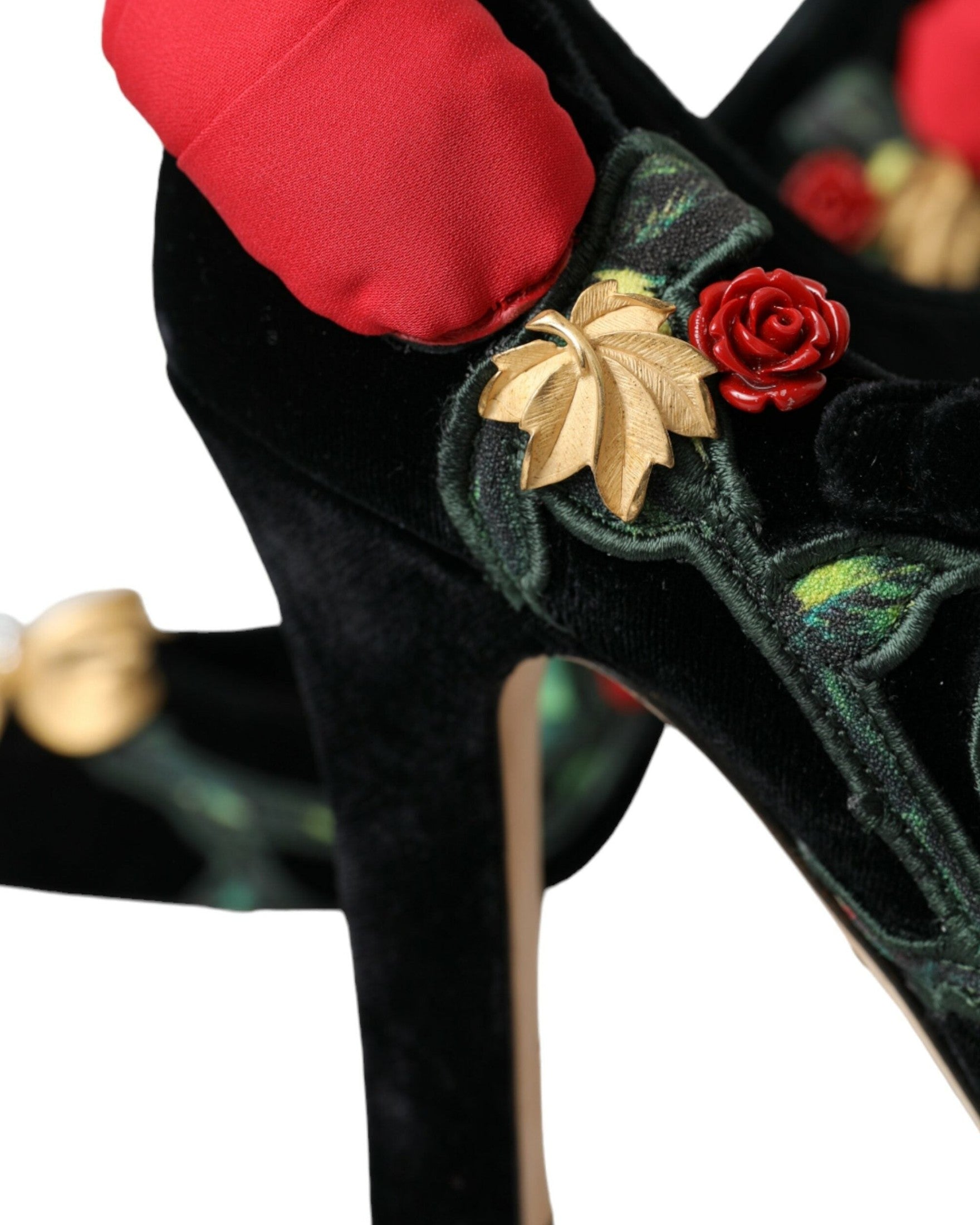 Dolce & Gabbana Black Roses Crystal Brooch Mary Jane Shoes Glam Steals