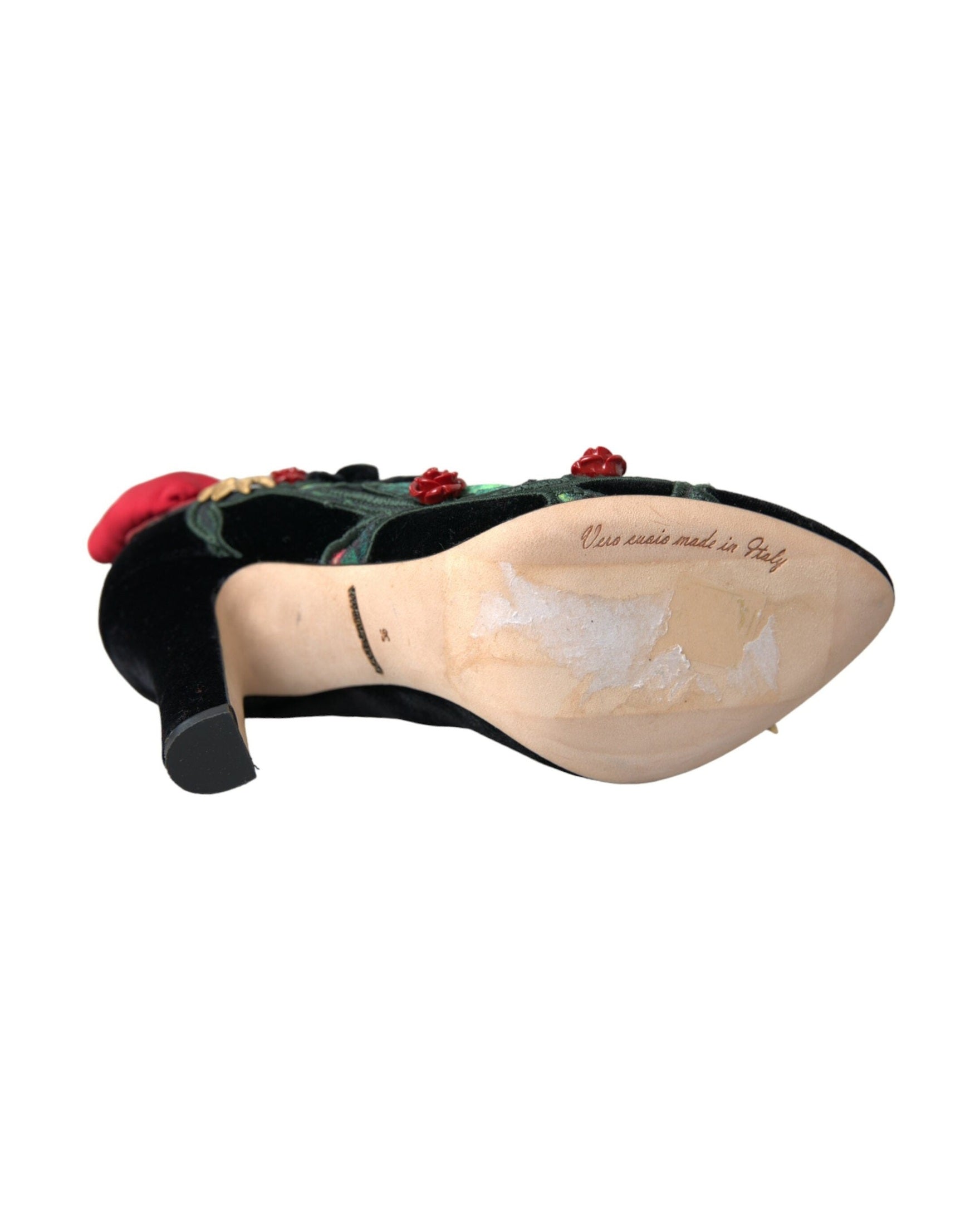 Dolce & Gabbana Black Roses Crystal Brooch Mary Jane Shoes Glam Steals