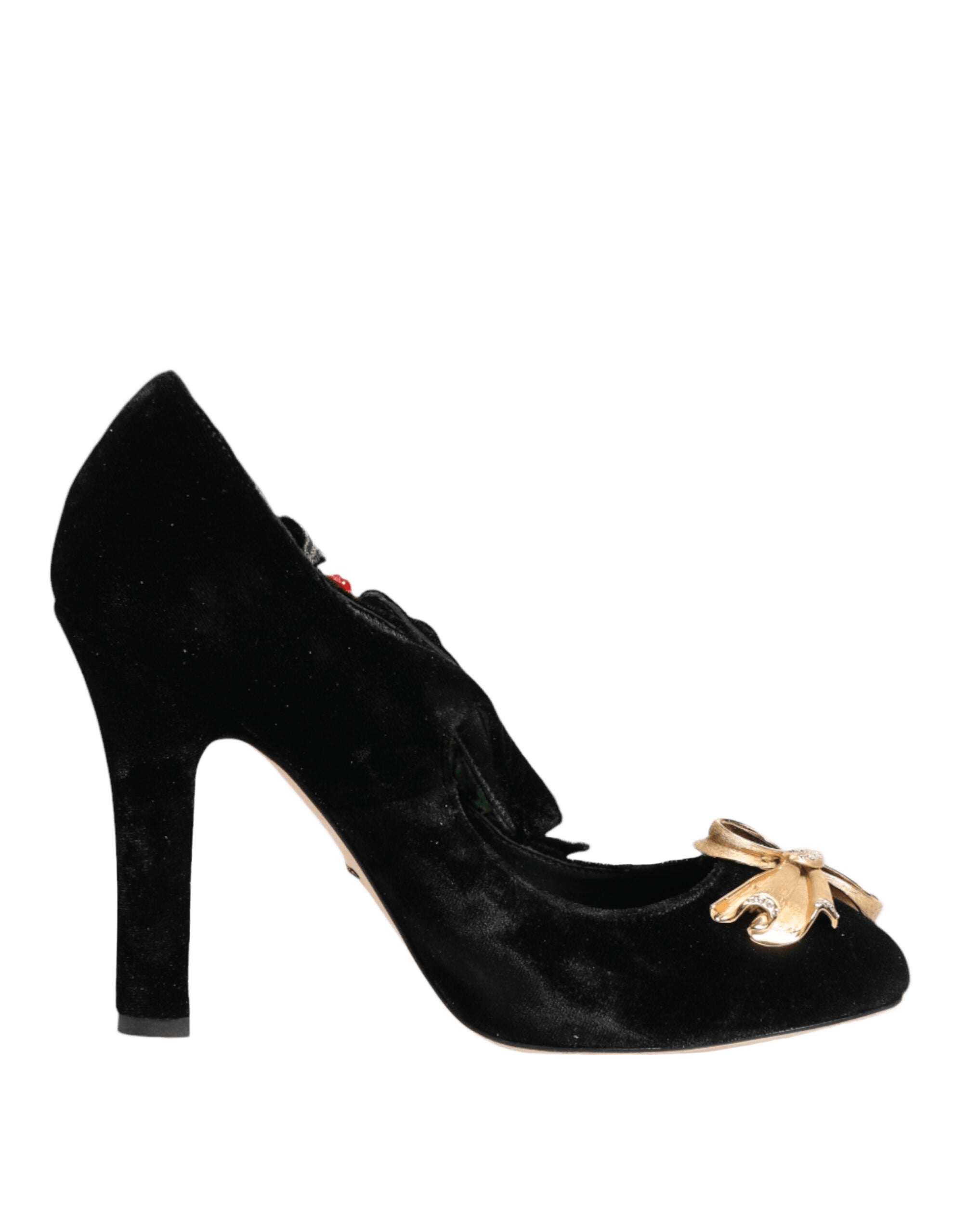 Dolce & Gabbana Black Roses Crystal Brooch Mary Jane Shoes Glam Steals