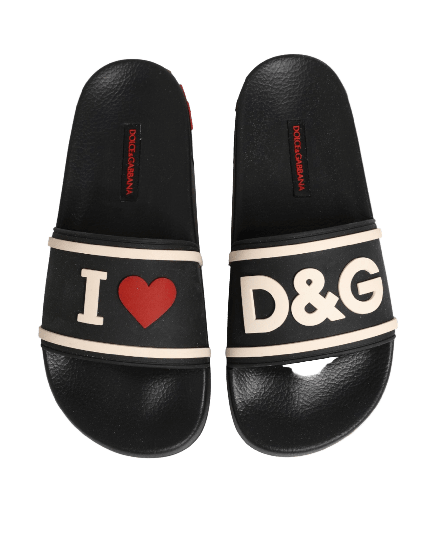 Dolce & Gabbana Black Rubber Slides Sandals Beachwear Shoes Glam Steals
