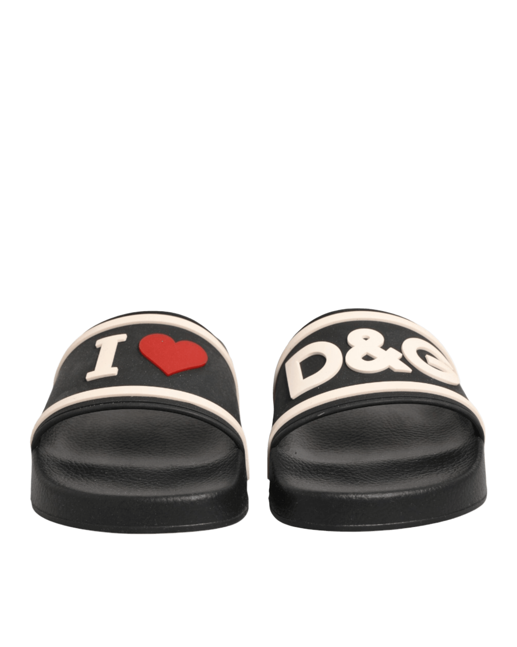 Dolce & Gabbana Black Rubber Slides Sandals Beachwear Shoes Sandals