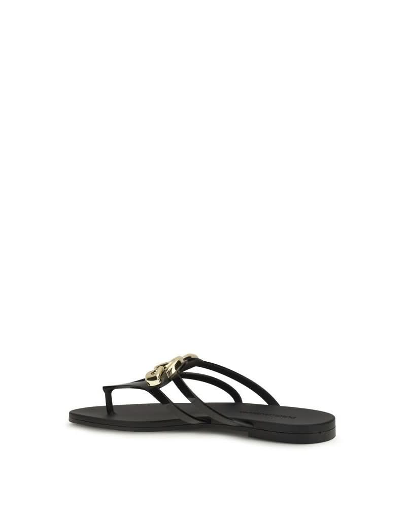 Dolce & Gabbana Black Rubber Strap Sandals