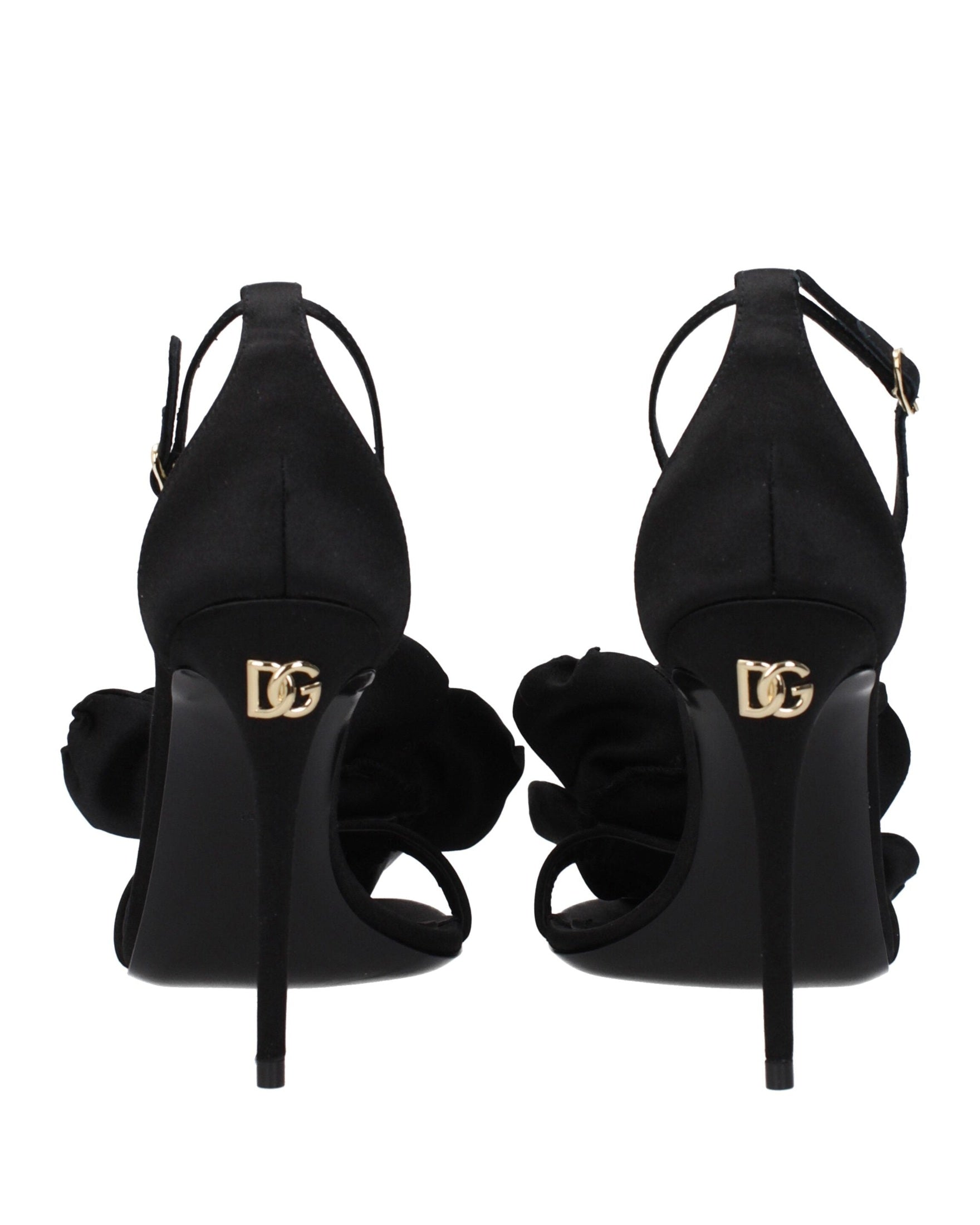 Dolce & Gabbana Black Satin Stiletto Heel Glam Steals
