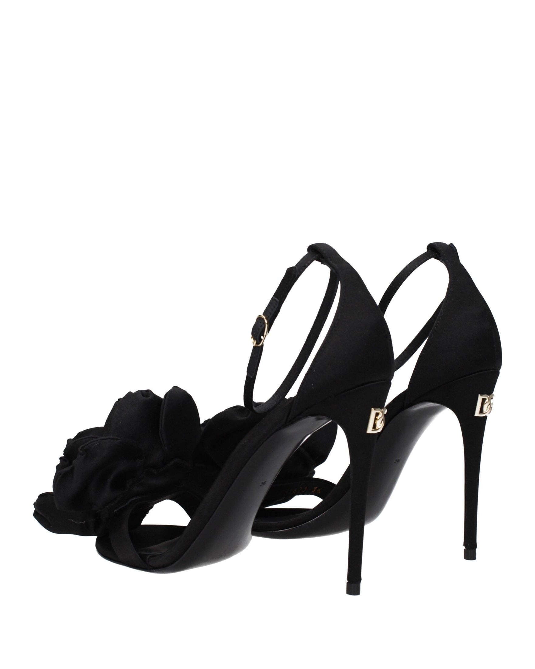 Dolce & Gabbana Black Satin Stiletto Heel Glam Steals