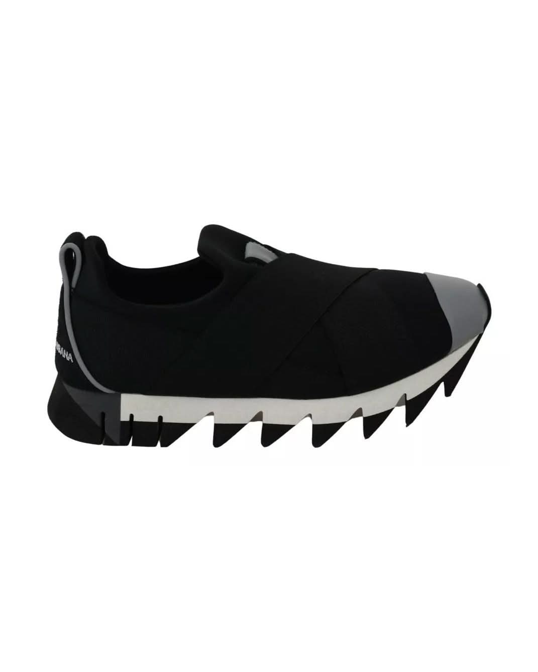 Dolce & Gabbana Black Shark Neoprene Stretch Sneakers Shoes Sneakers