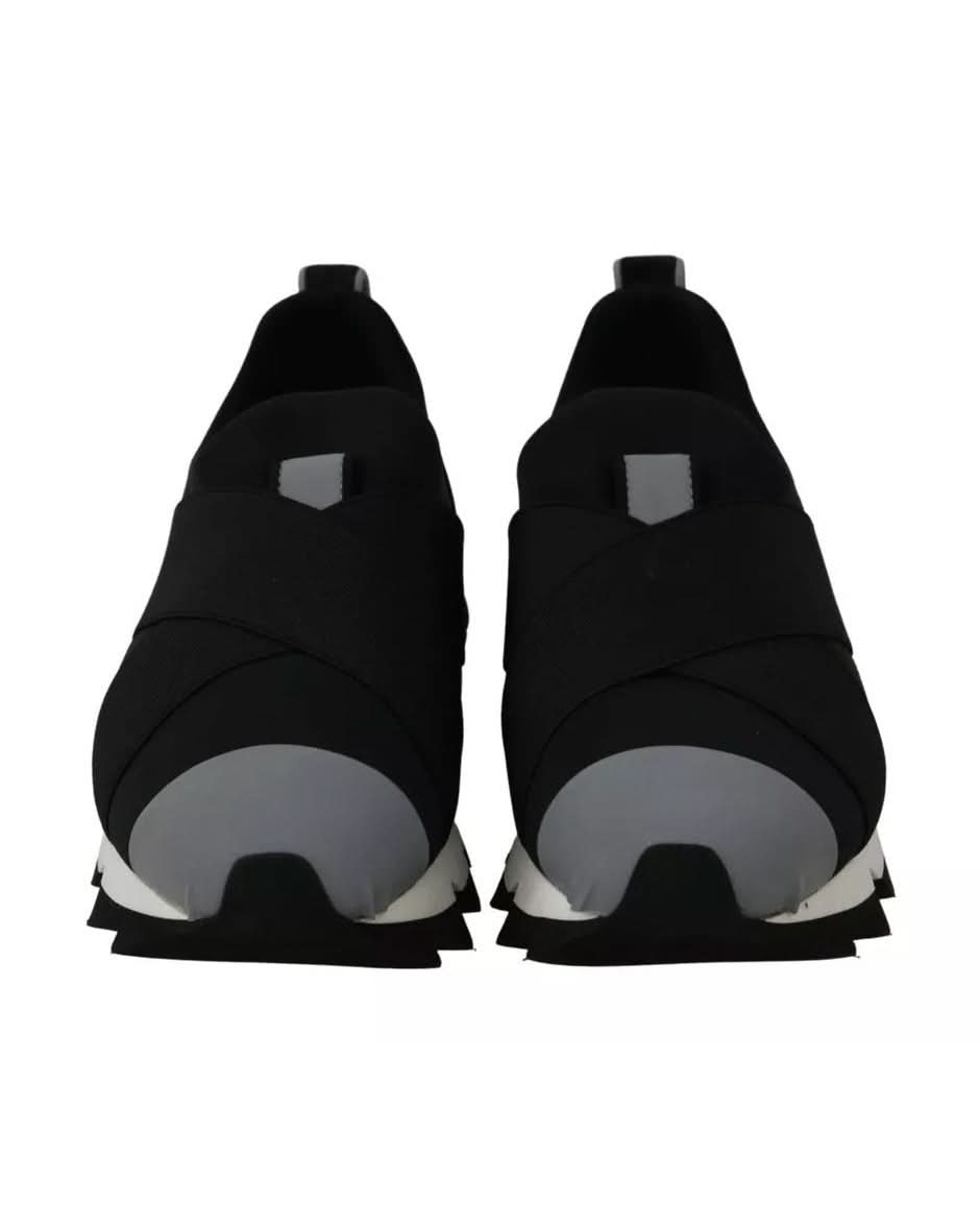 Dolce & Gabbana Black Shark Neoprene Stretch Sneakers Shoes Sneakers