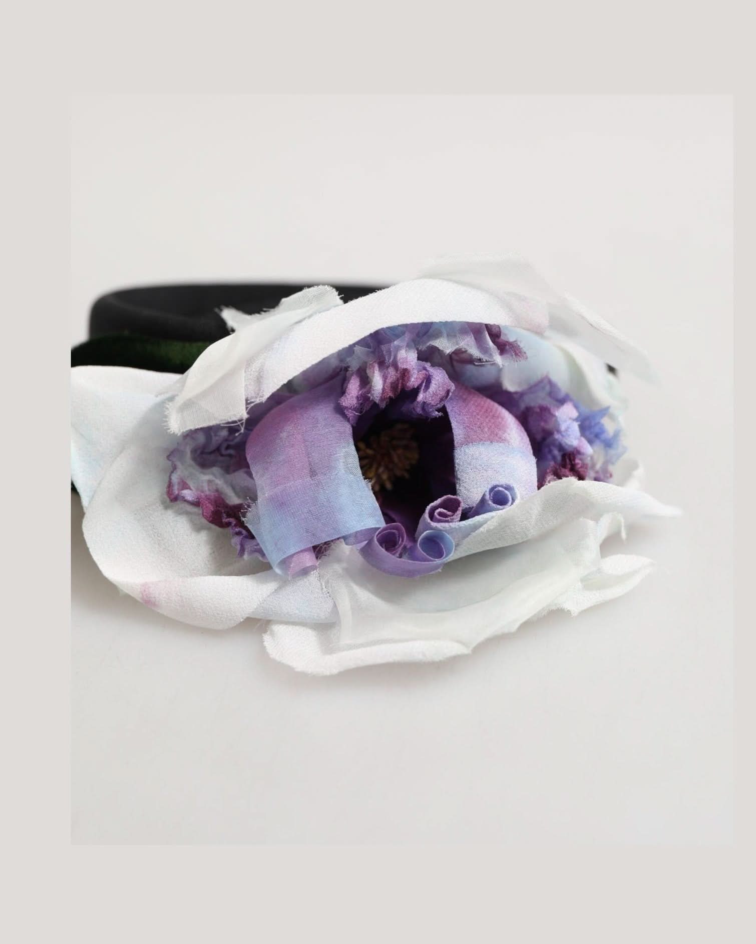 Dolce & Gabbana Black Silk Floral Appliqué Accessory Headband Headbands