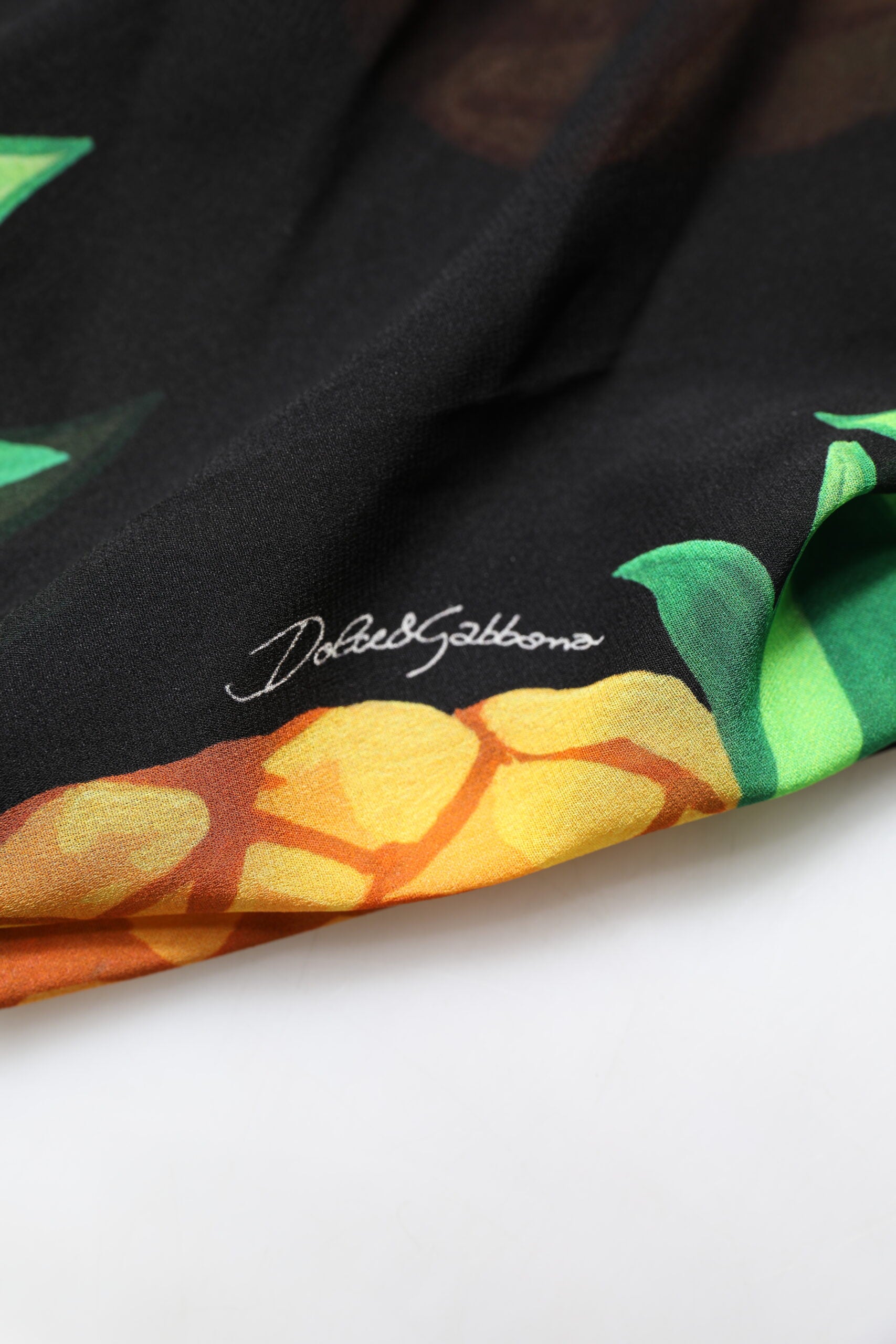 Dolce & Gabbana Black Silk Pineapple Print Wrap Mini Dress Glam Steals