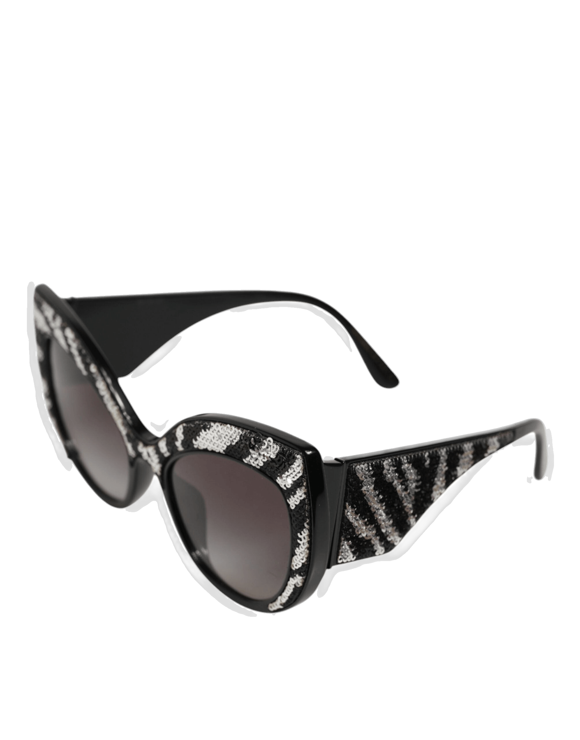 Dolce & Gabbana Black Silver Sequin Butterfly Polarized Sunglasses Glam Steals