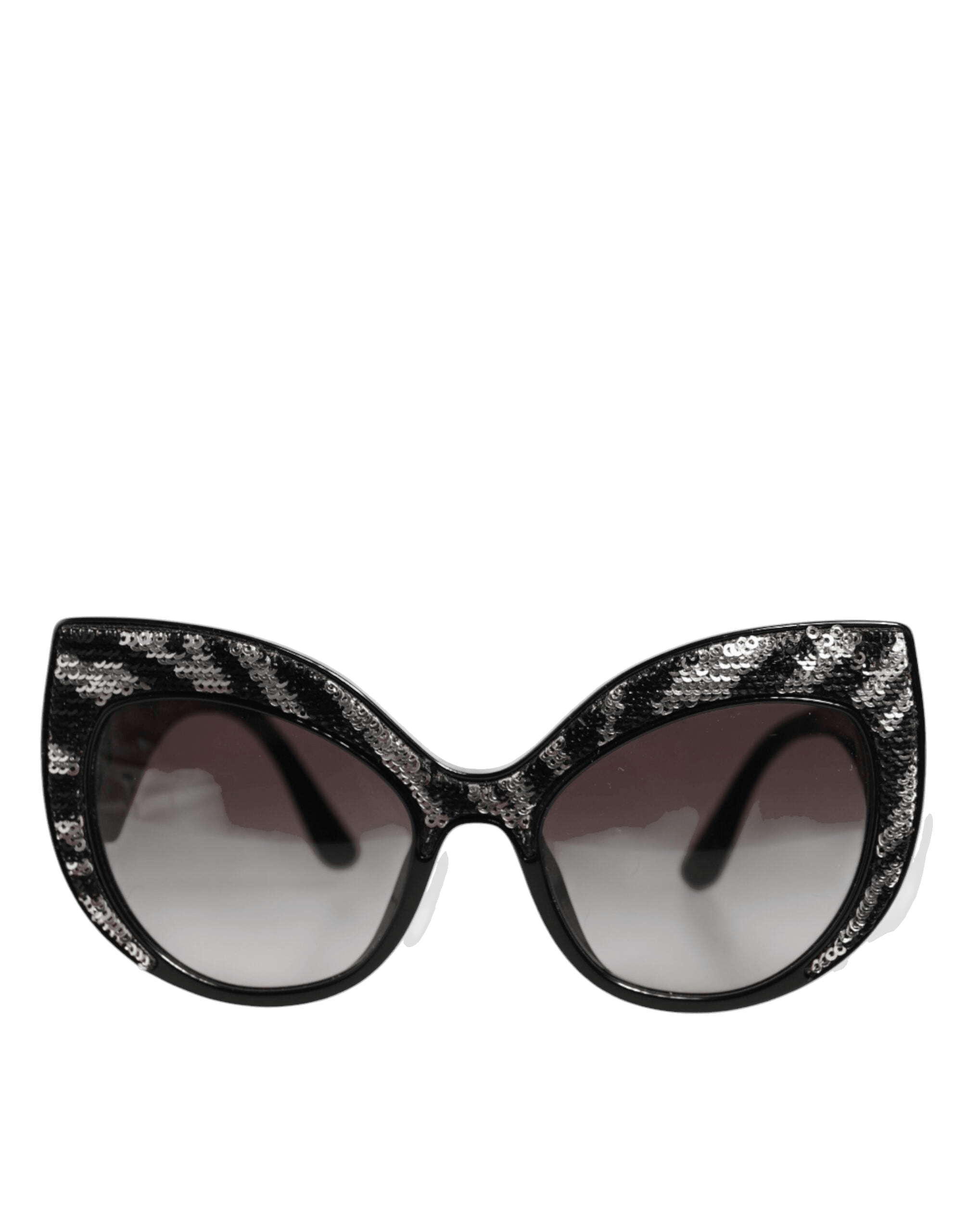 Dolce & Gabbana Black Silver Sequin Butterfly Polarized Sunglasses Glam Steals