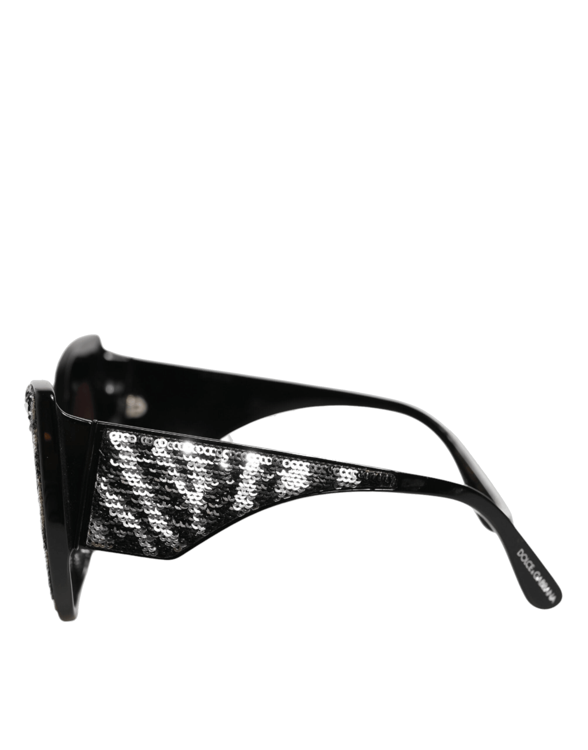 Dolce & Gabbana Black Silver Sequin Butterfly Polarized Sunglasses Glam Steals