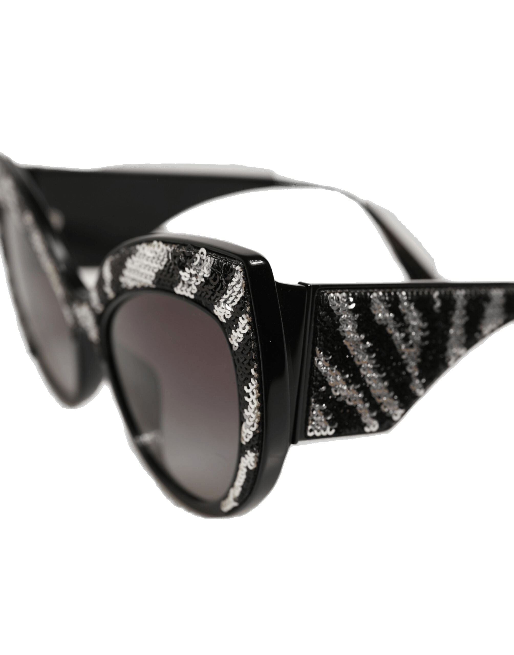 Dolce & Gabbana Black Silver Sequin Butterfly Polarized Sunglasses Glam Steals
