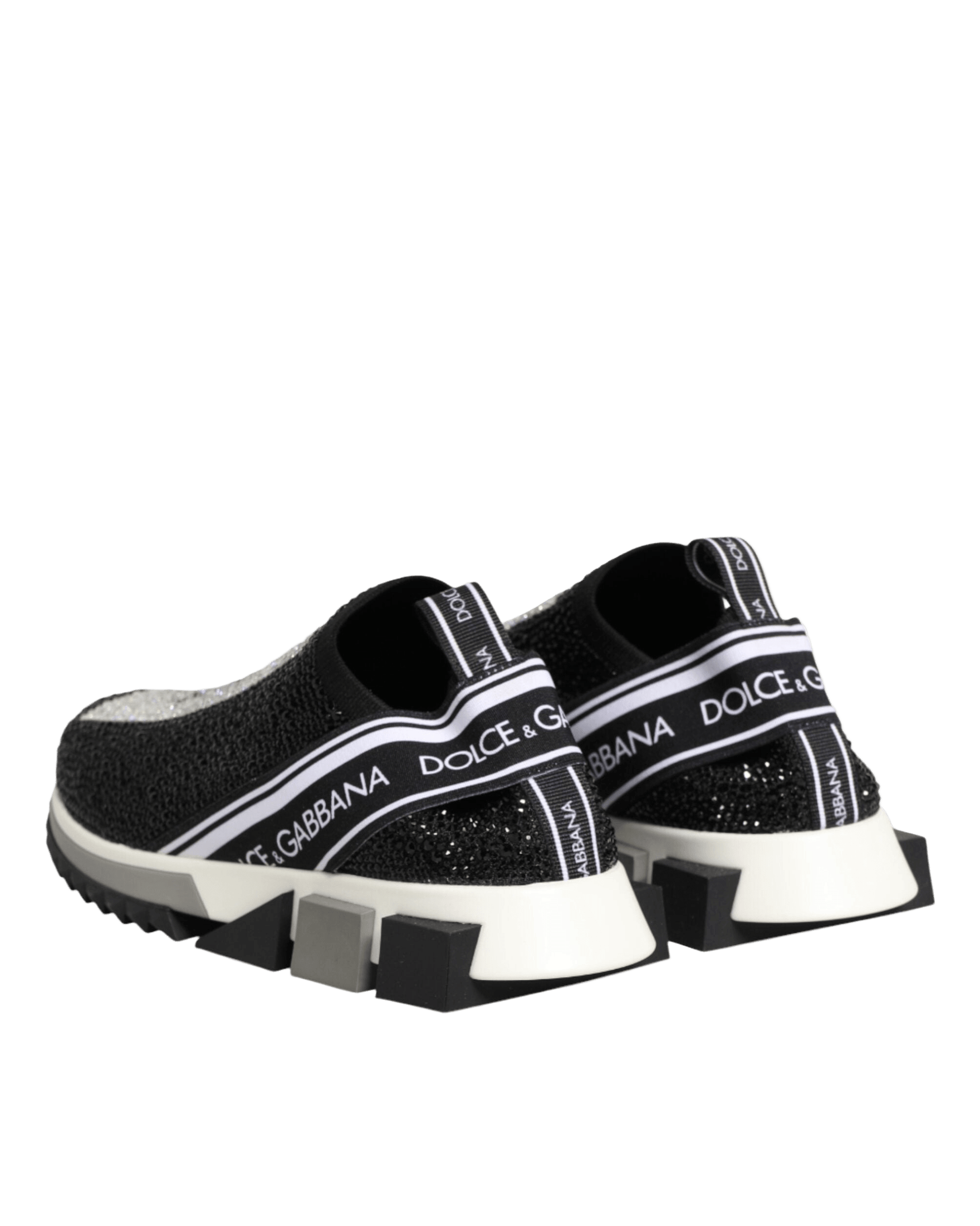 Dolce & Gabbana Black Silver Slip On Sorrento Sneakers Shoes Sneakers