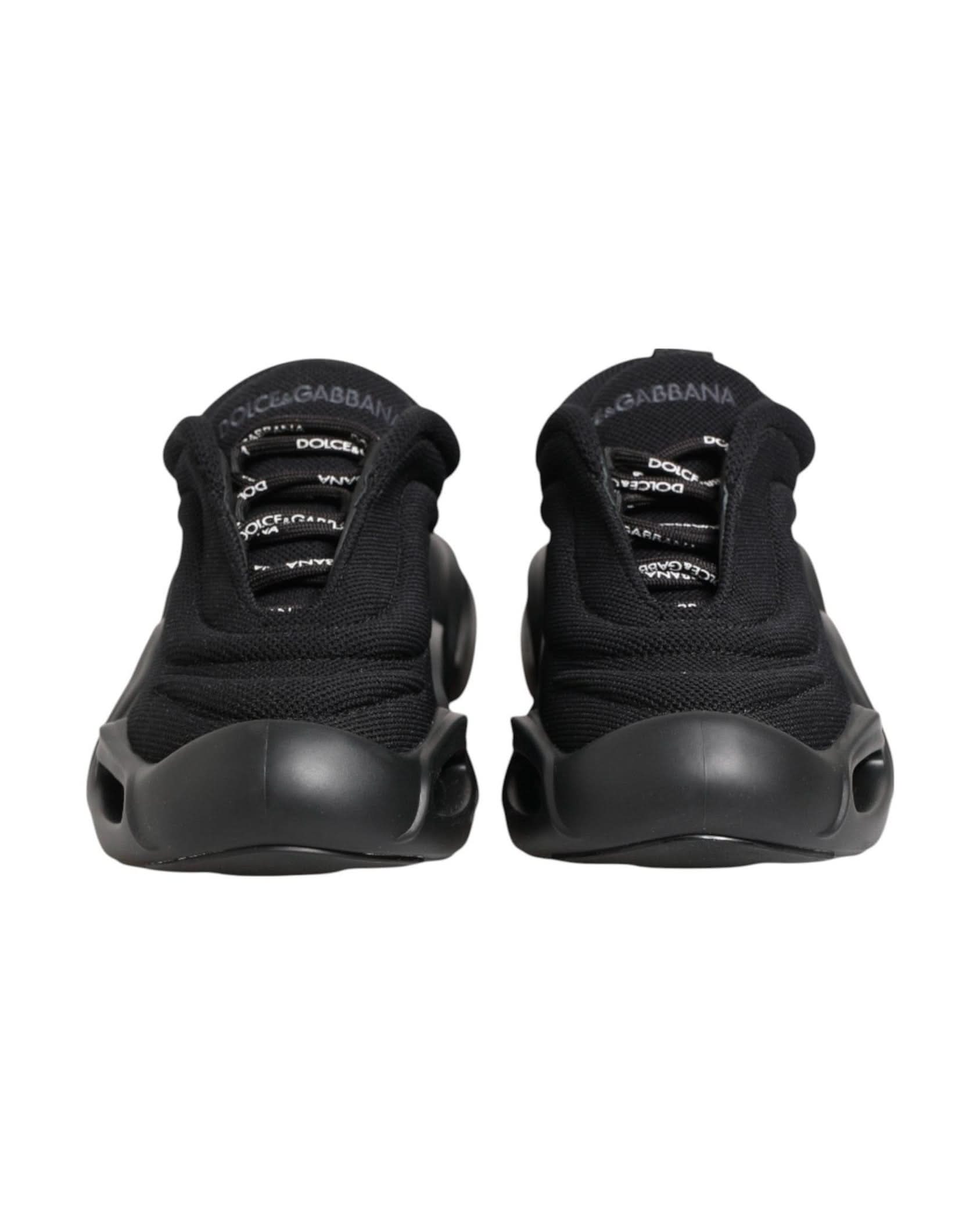 Dolce & Gabbana Black Slip On Low Top Wave Sneakers Shoes