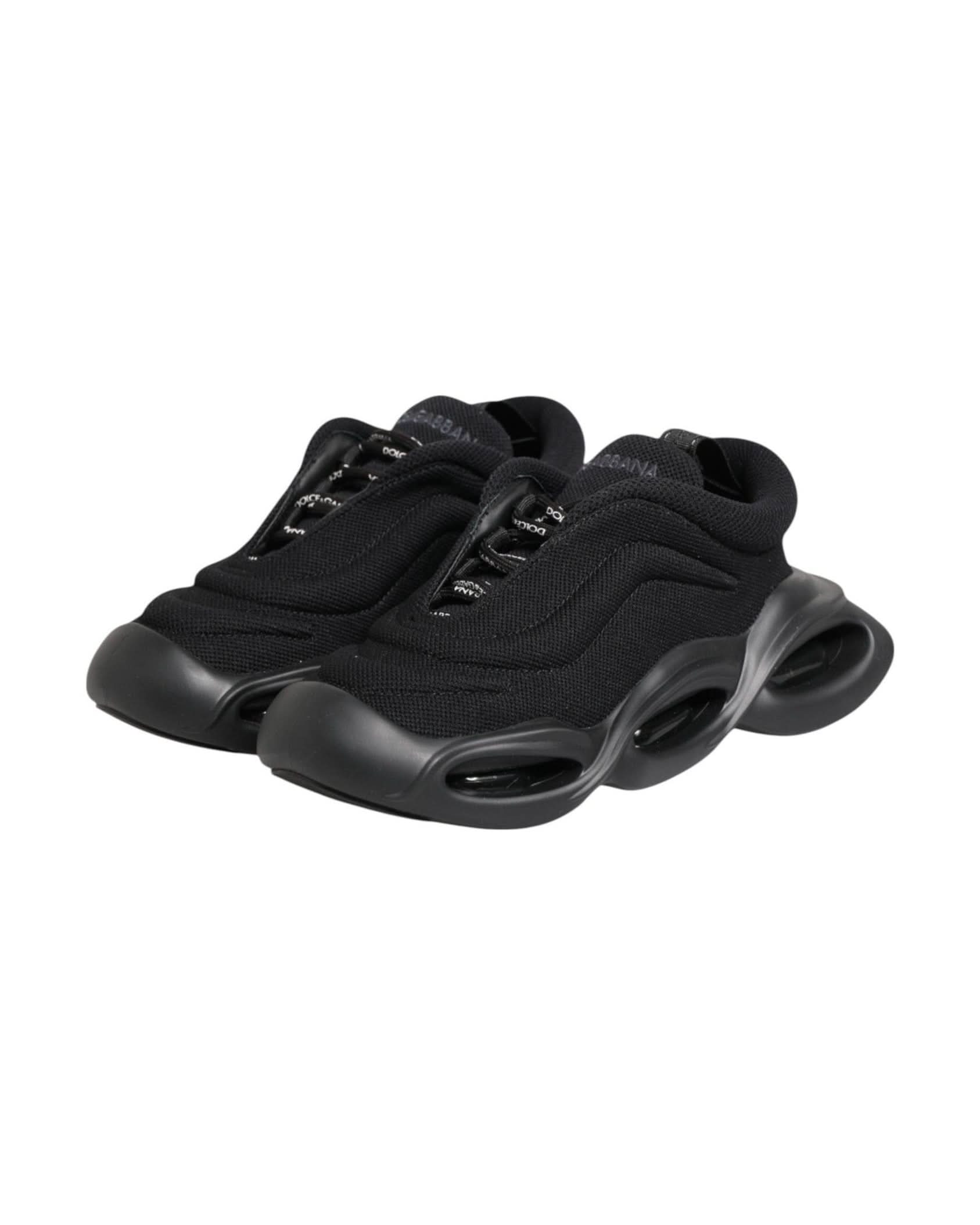 Dolce & Gabbana Black Slip On Low Top Wave Sneakers Shoes