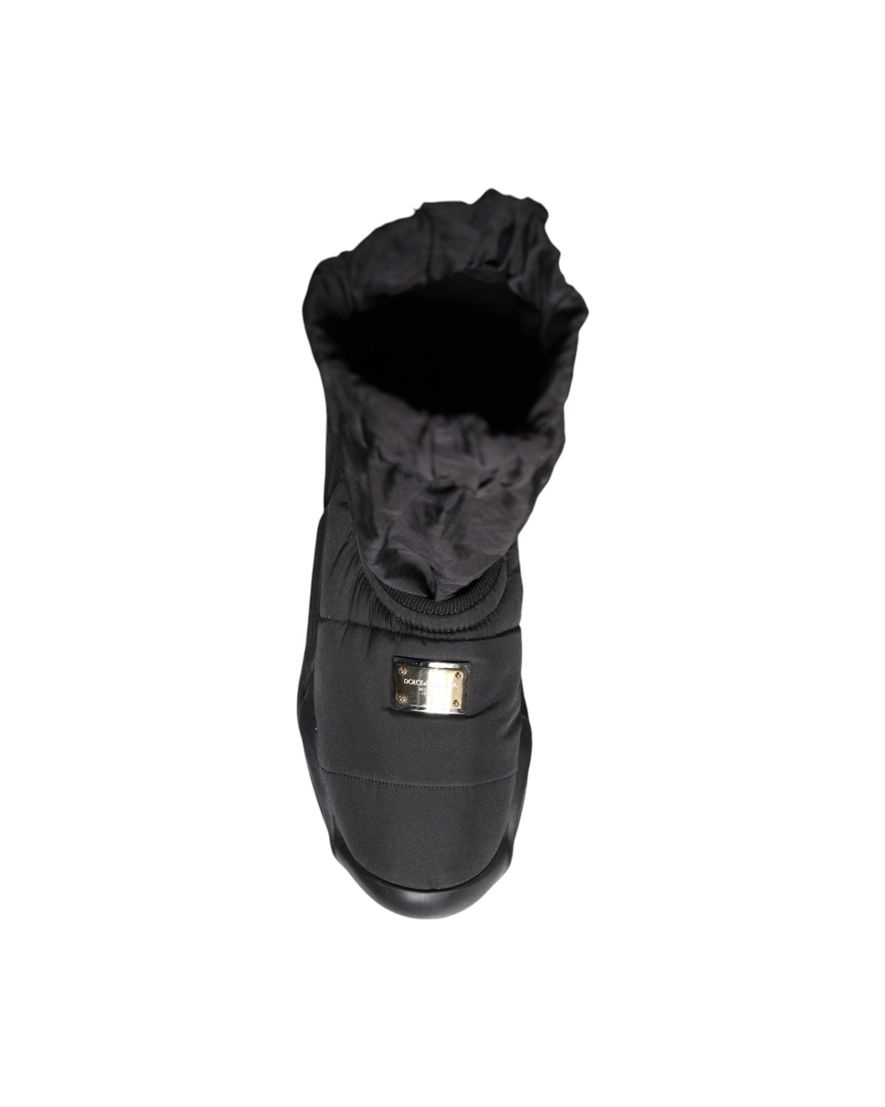 Dolce & Gabbana Black Slip On Wave Socks Sneakers Shoes Glam Steals