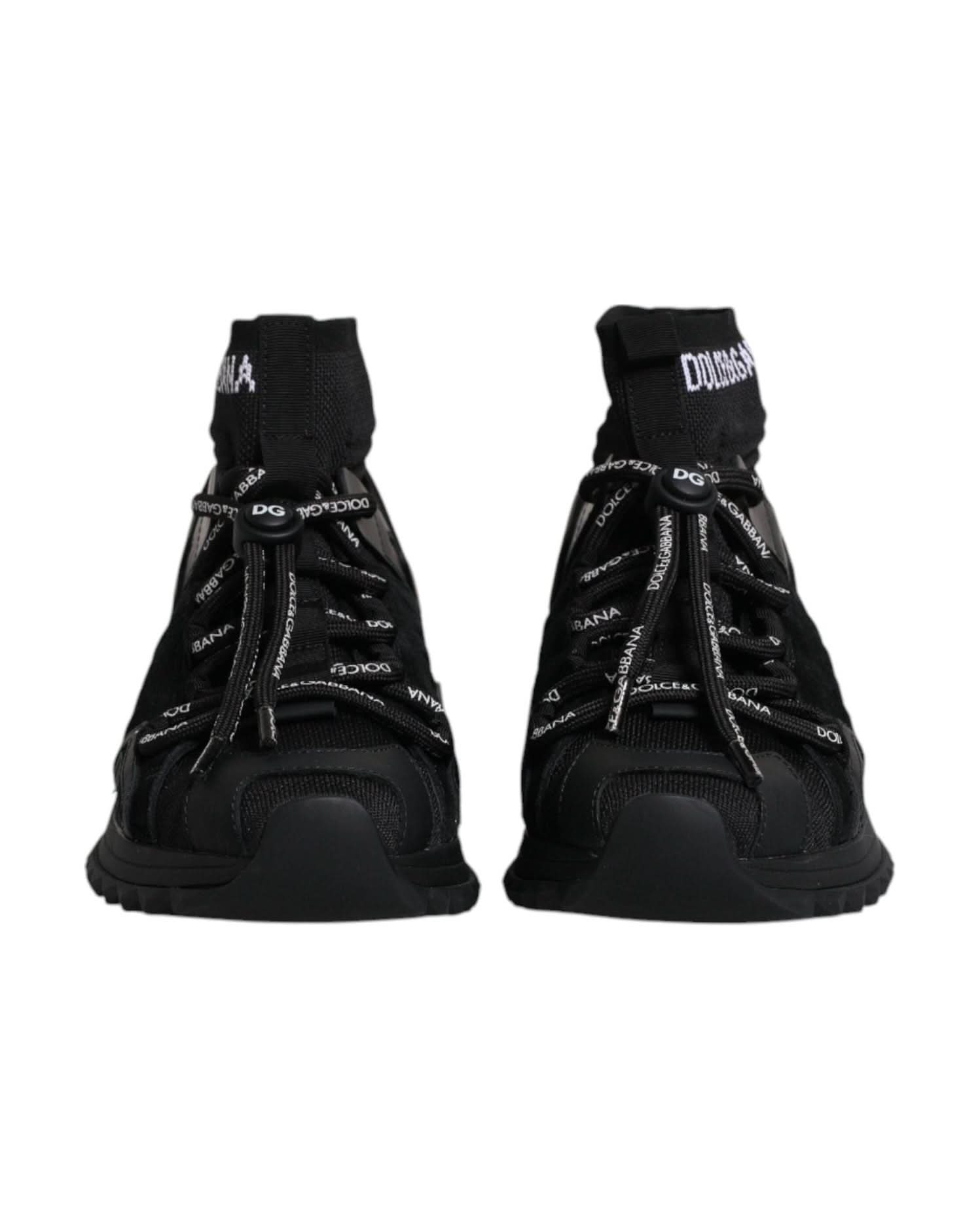 Dolce & Gabbana Black Sorrento Socks Logo Sneakers Shoes Sneakers