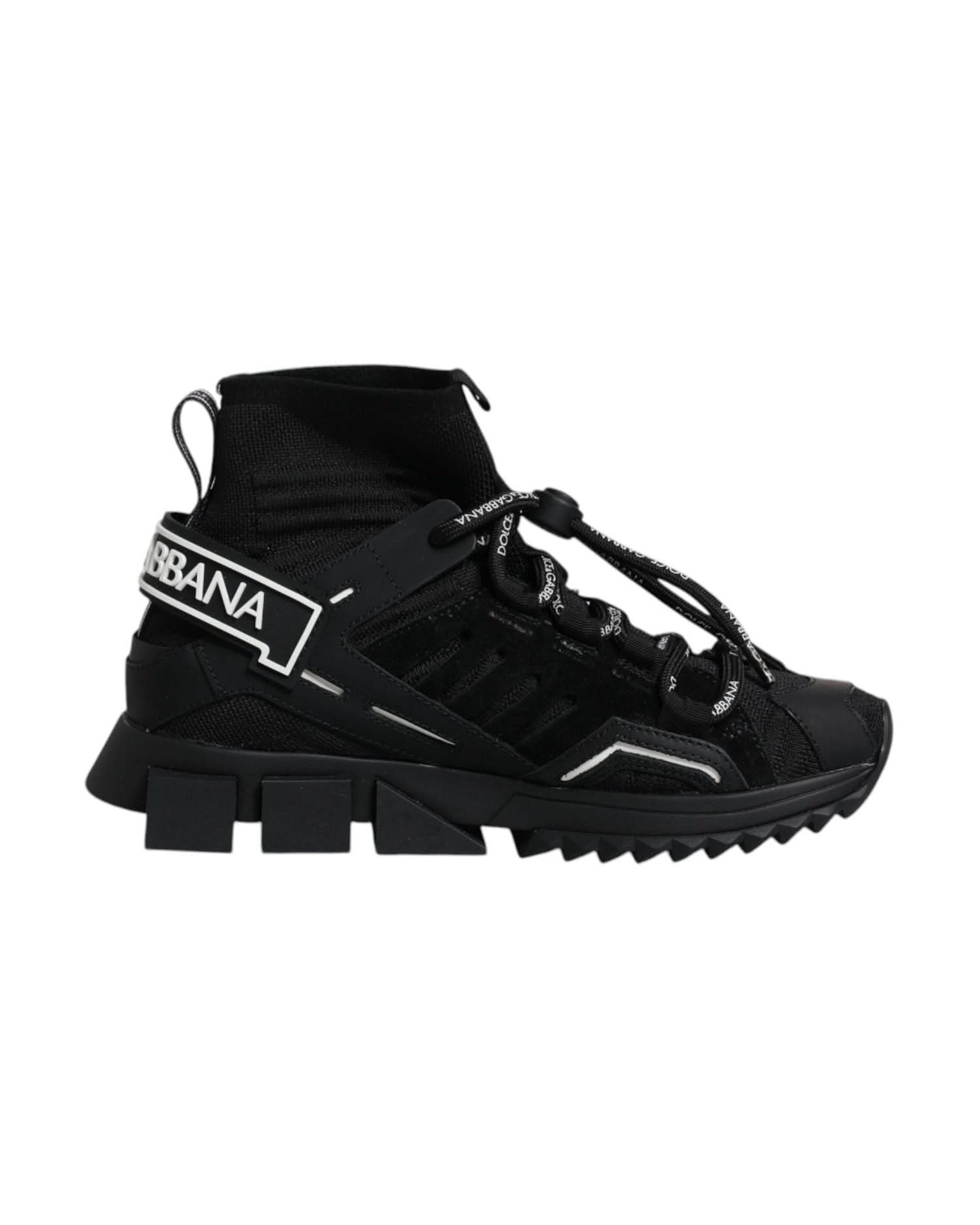 Dolce & Gabbana Black Sorrento Socks Logo Sneakers Shoes Sneakers