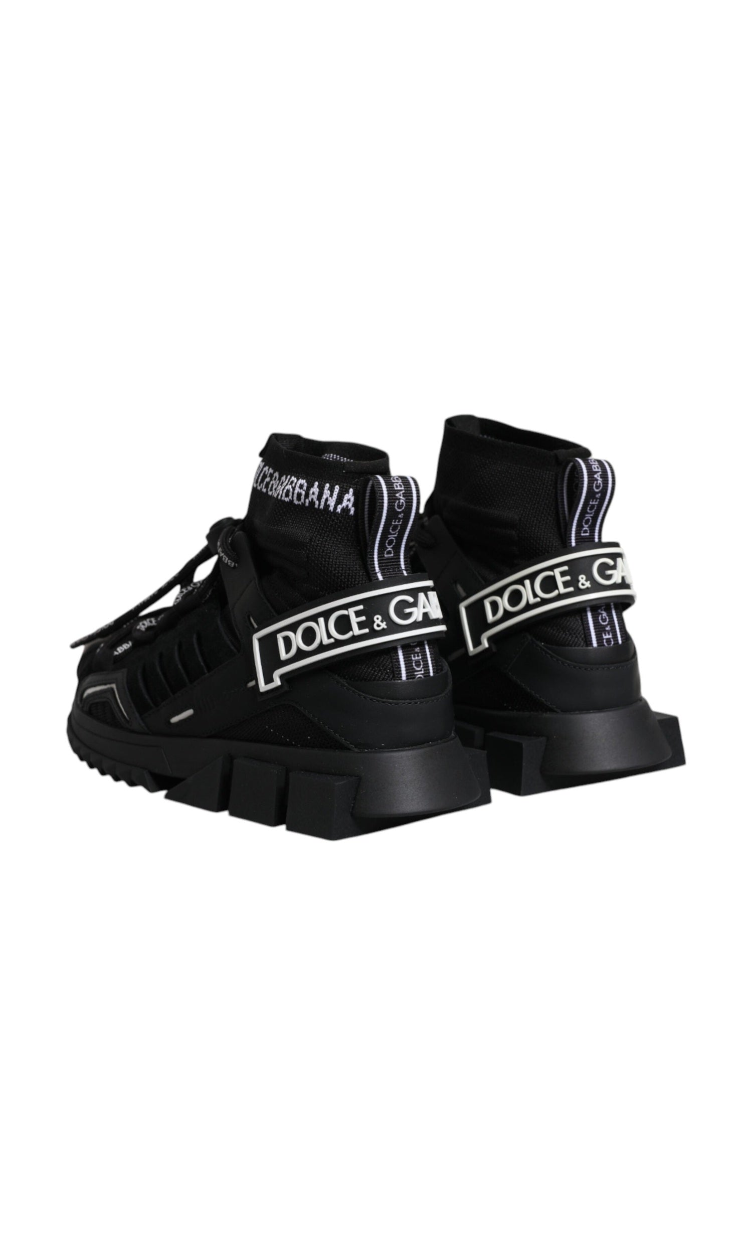 Dolce & Gabbana Black Sorrento Socks Logo Sneakers Shoes Glam Steals