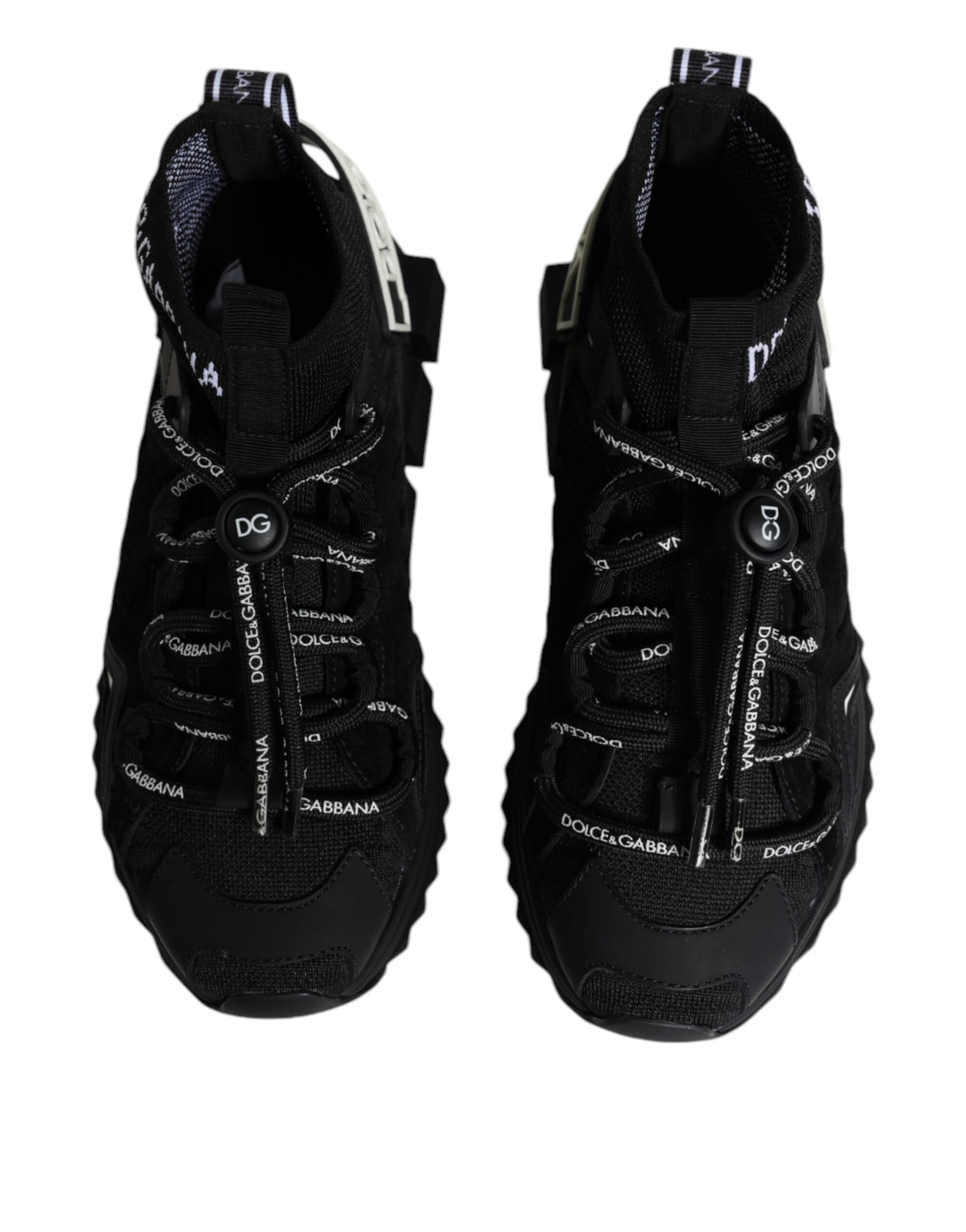 Dolce & Gabbana Black Sorrento Socks Logo Sneakers Shoes Glam Steals