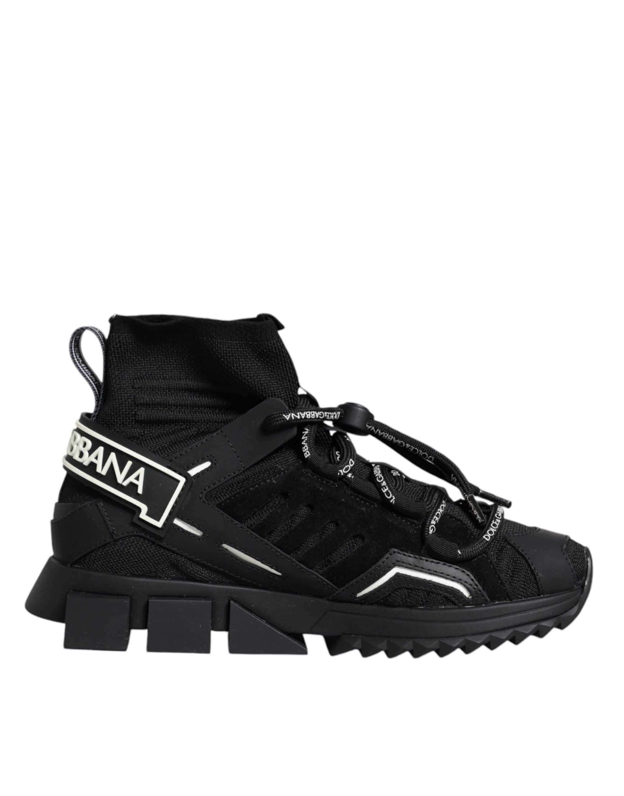 Dolce & Gabbana Black Sorrento Socks Logo Sneakers Shoes Glam Steals