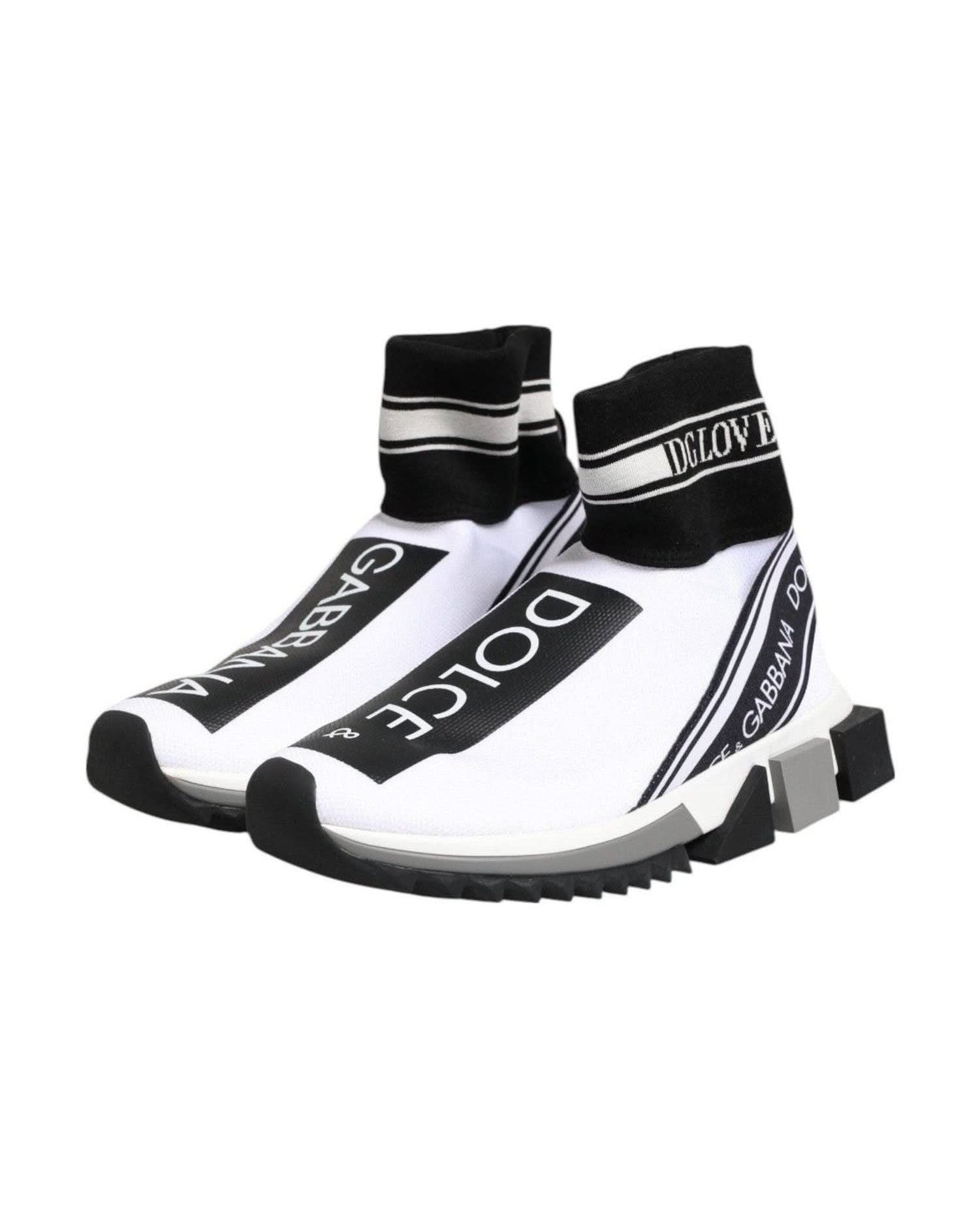 Dolce & Gabbana Black Sorrento Socks Sneakers Shoes Sneakers