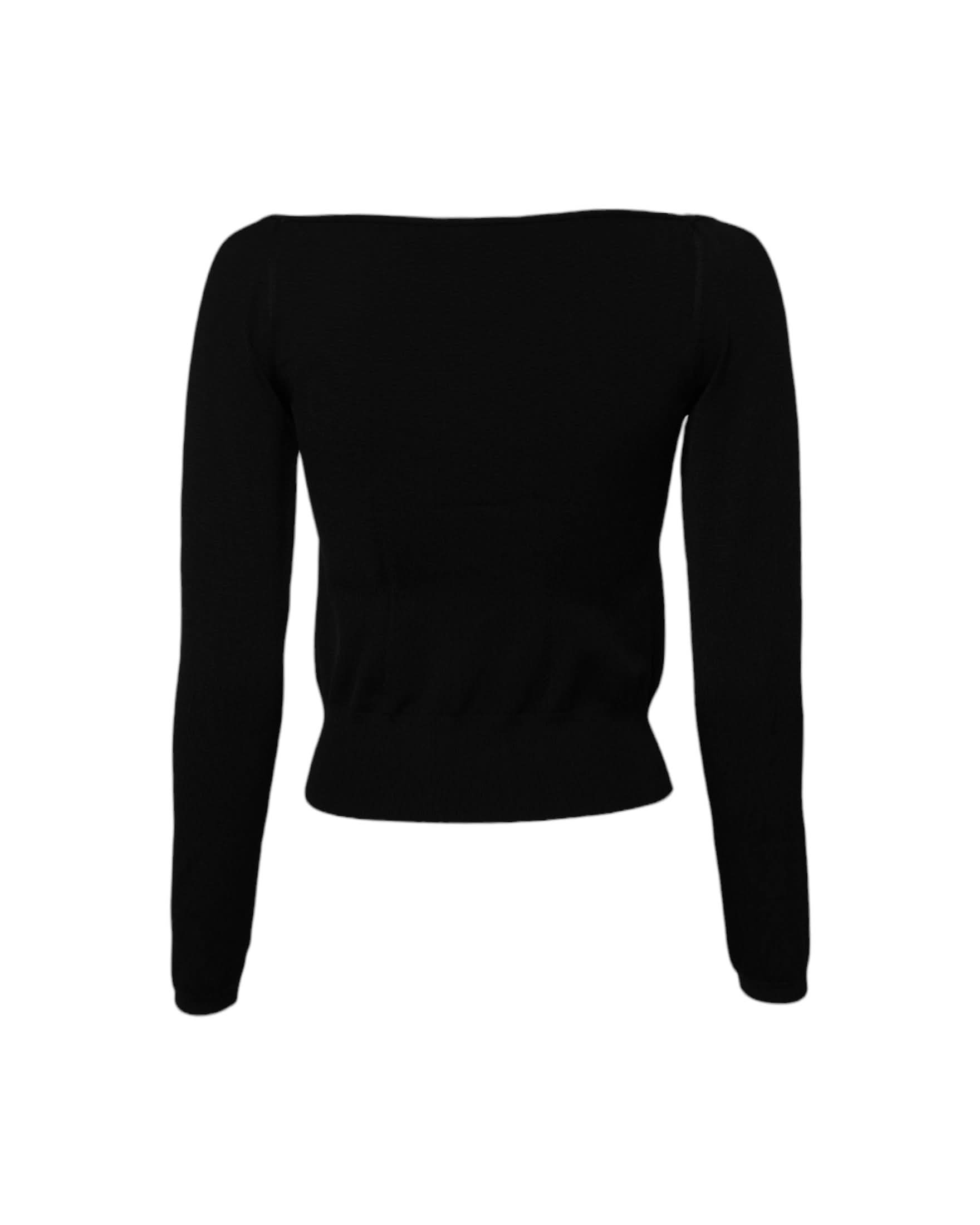 Dolce & Gabbana Black Square Neckline Long Sleeves Sweater Sweaters