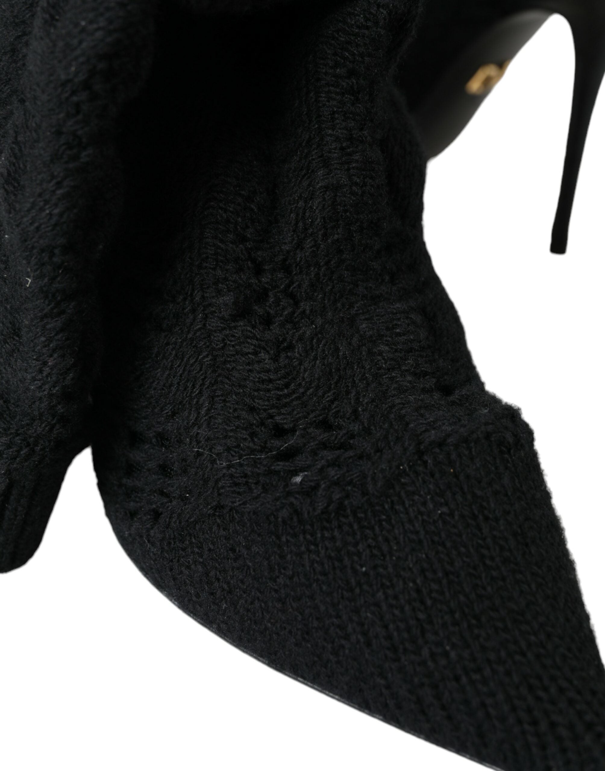Dolce & Gabbana Black Stiletto Heels Mid Calf Boots Shoes Glam Steals