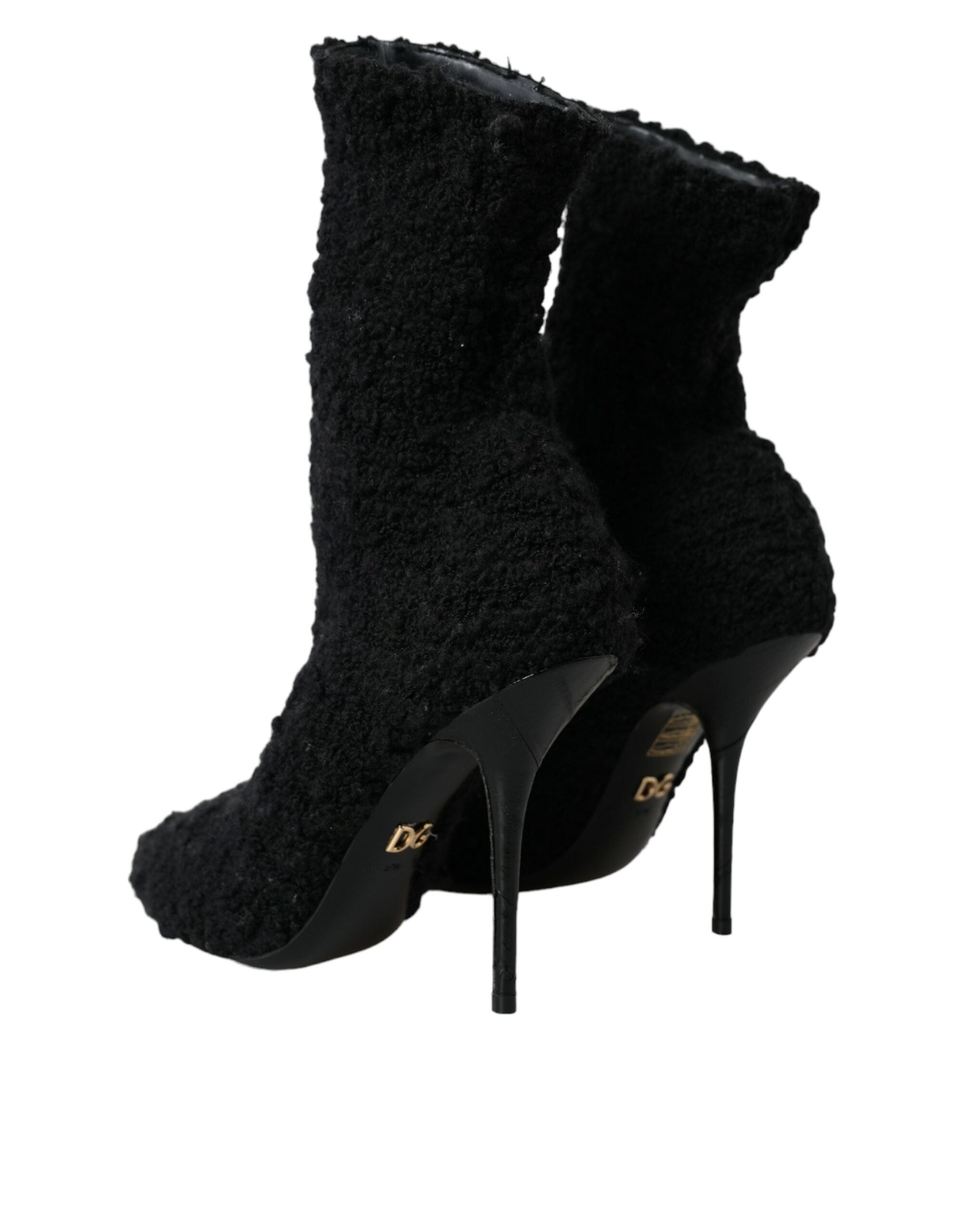 Dolce & Gabbana Black Stiletto Heels Mid Calf Boots Shoes Glam Steals