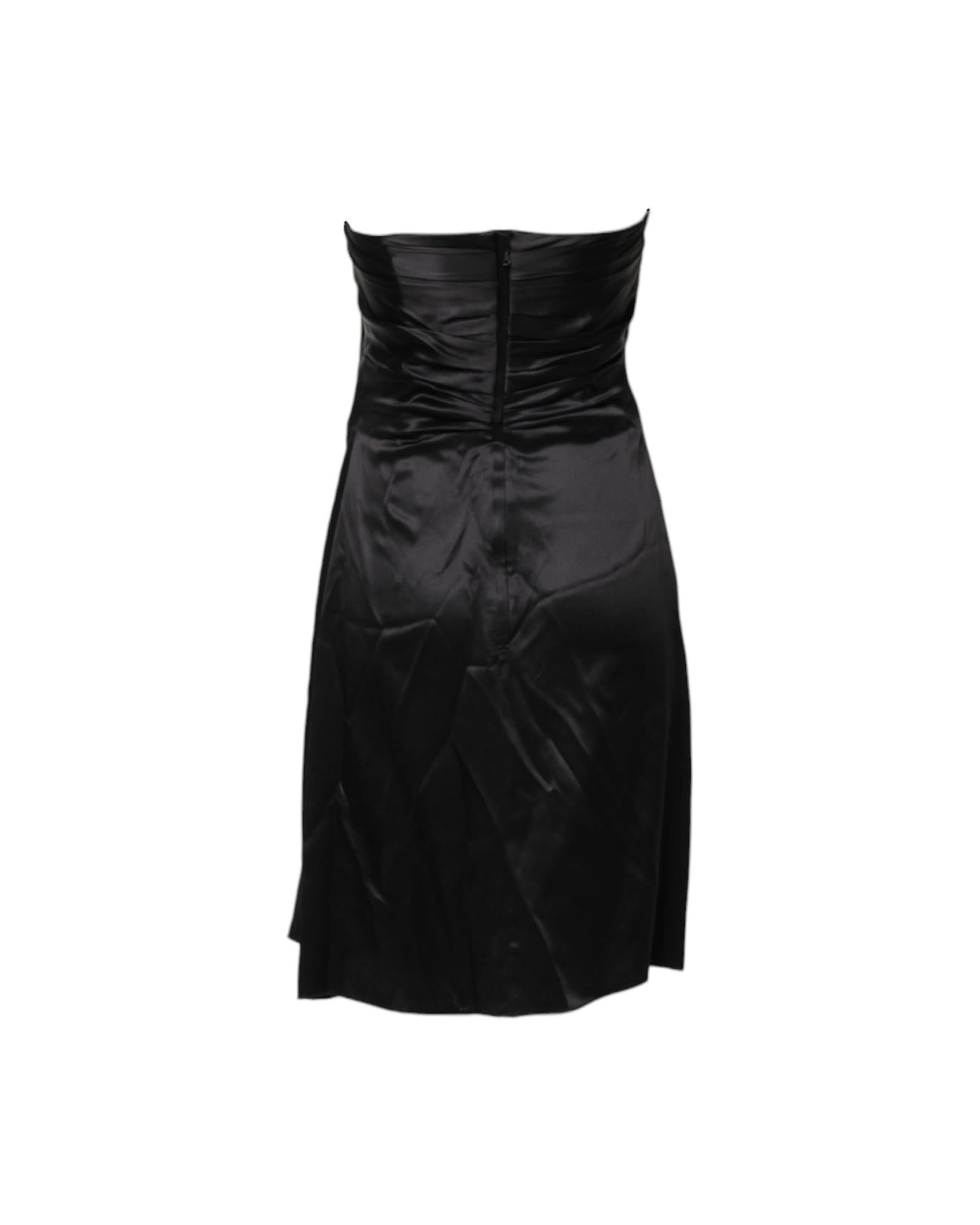 Dolce & Gabbana Black Strapless Sheath A Line Mini Dress Dresses