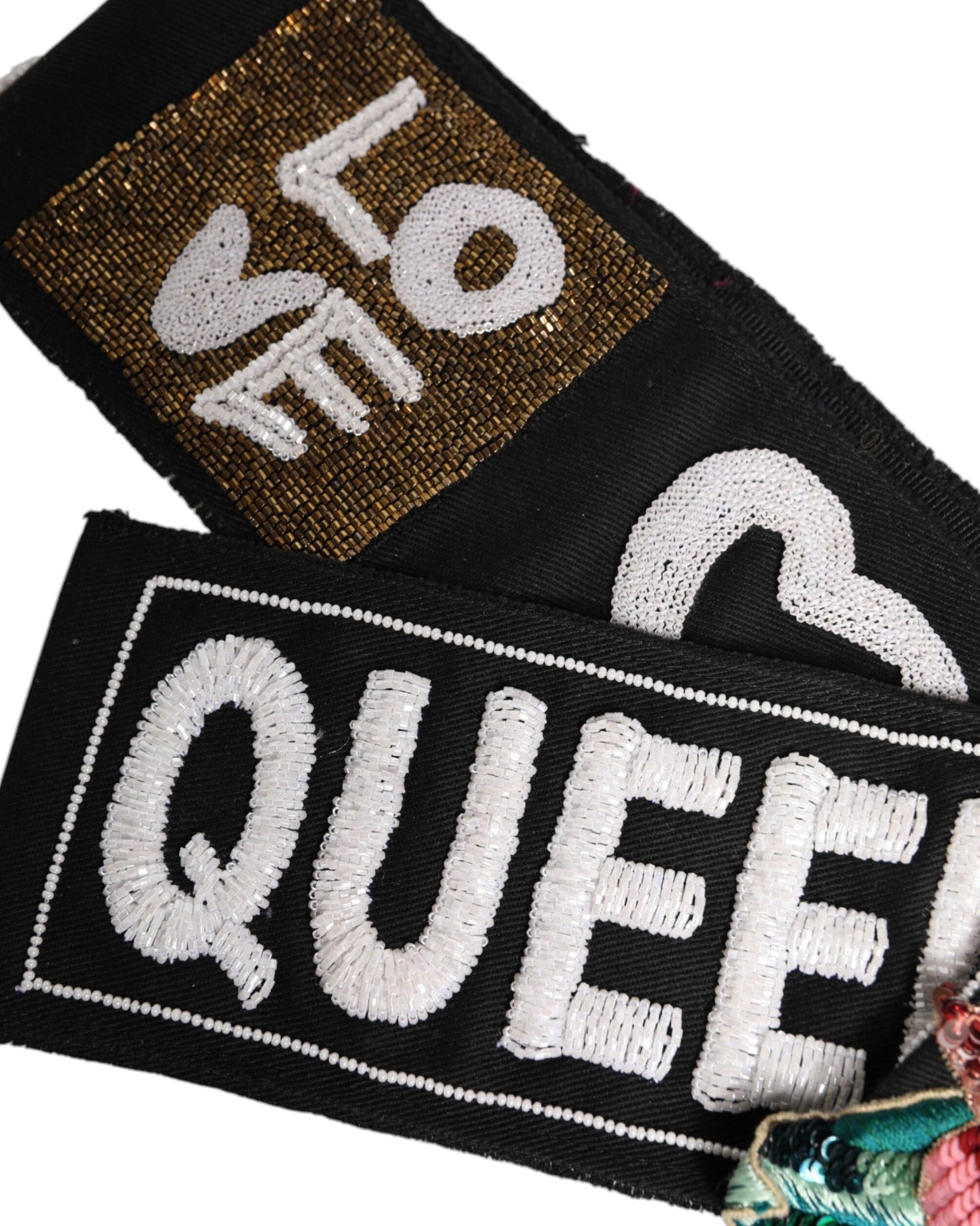 Dolce & Gabbana Black Stretch Multicolor Embellished Waist Belt Glam Steals