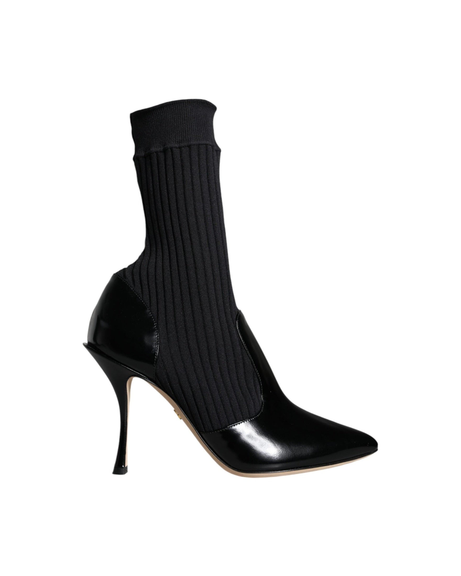 Dolce & Gabbana Black Stretch Stilettos Booties Socks Shoes Glam Steals
