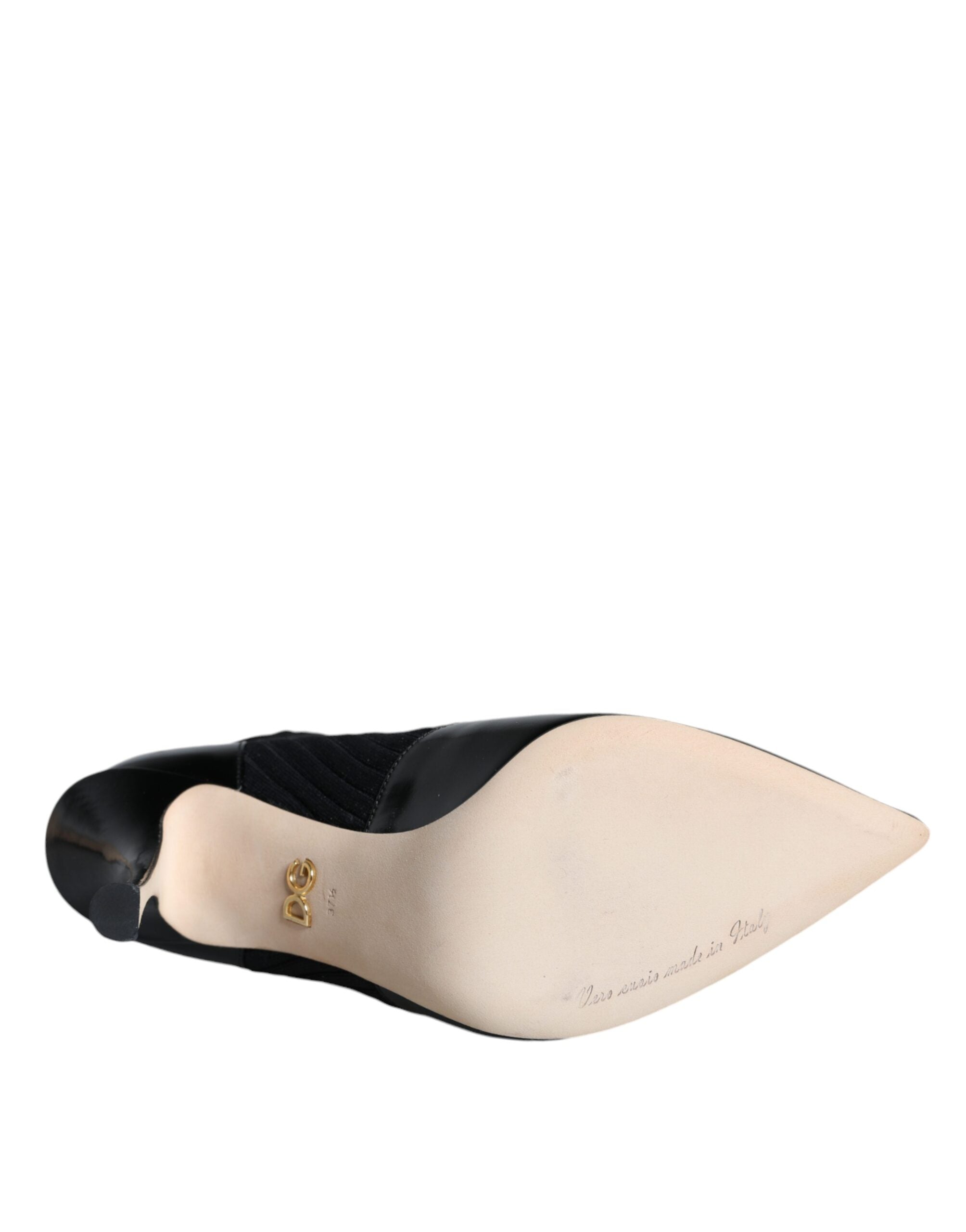 Dolce & Gabbana Black Stretch Stilettos Booties Socks Shoes Glam Steals
