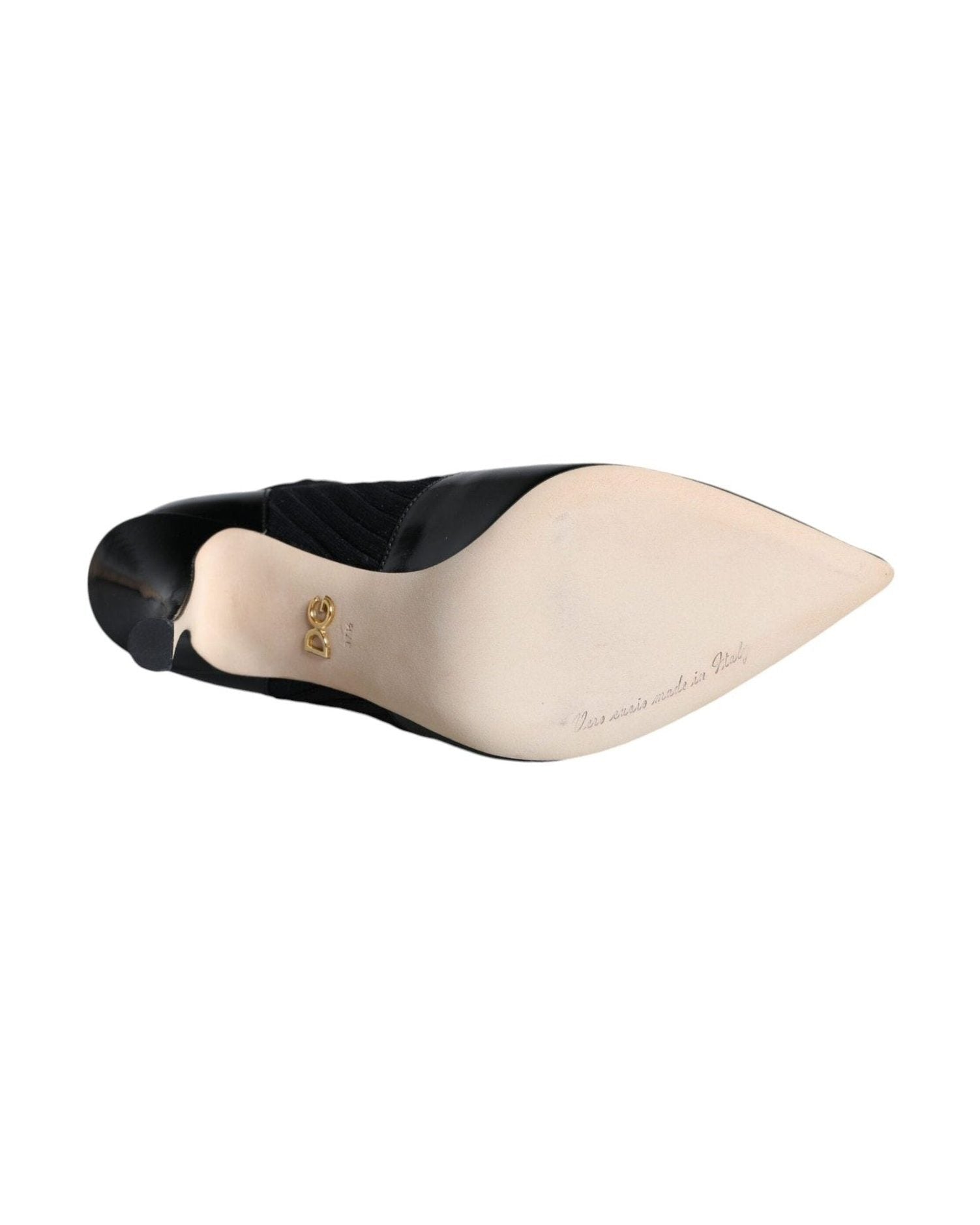 Dolce & Gabbana Black Stretch Stilettos Booties Socks Shoes Glam Steals